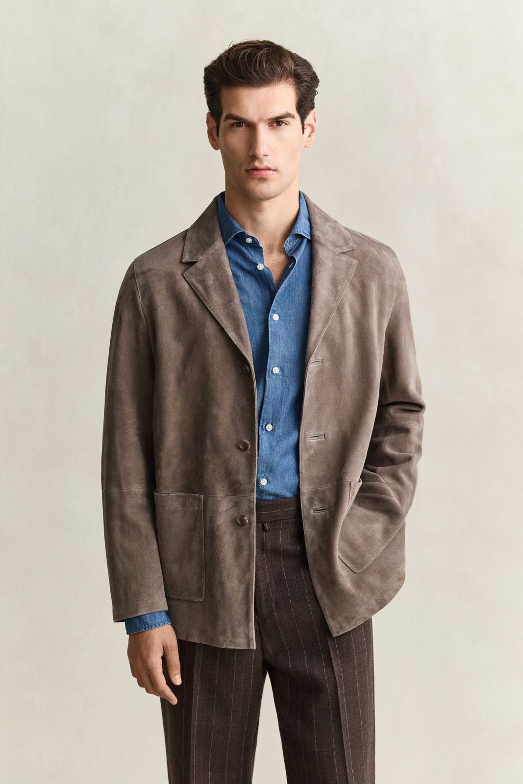 Suede Blazer - FADED TAUPE