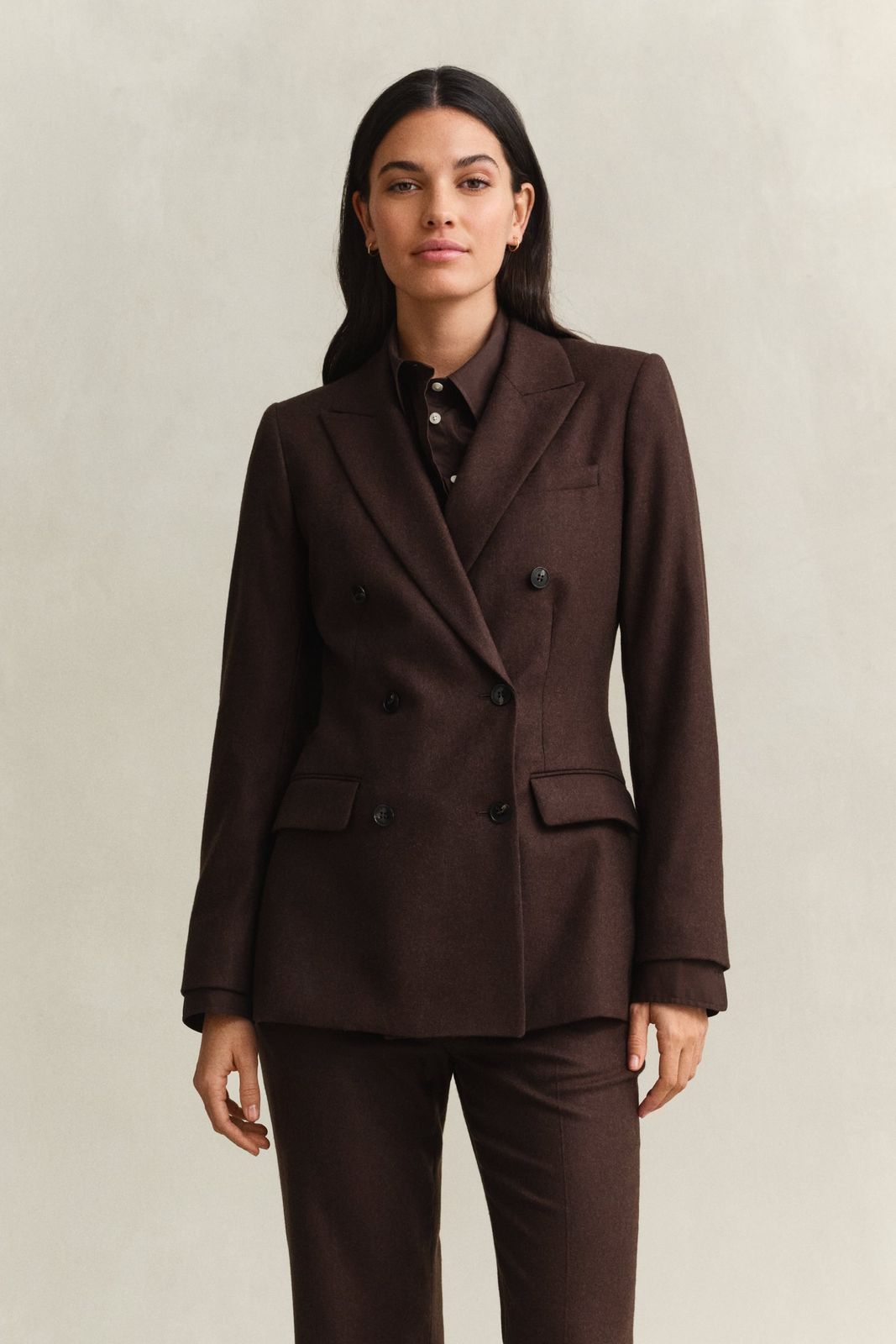 Flannel Blazer - DEEP BROWN