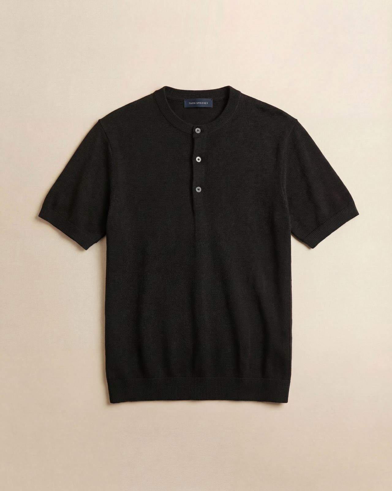 Linen Silk Short Sleeve Henley