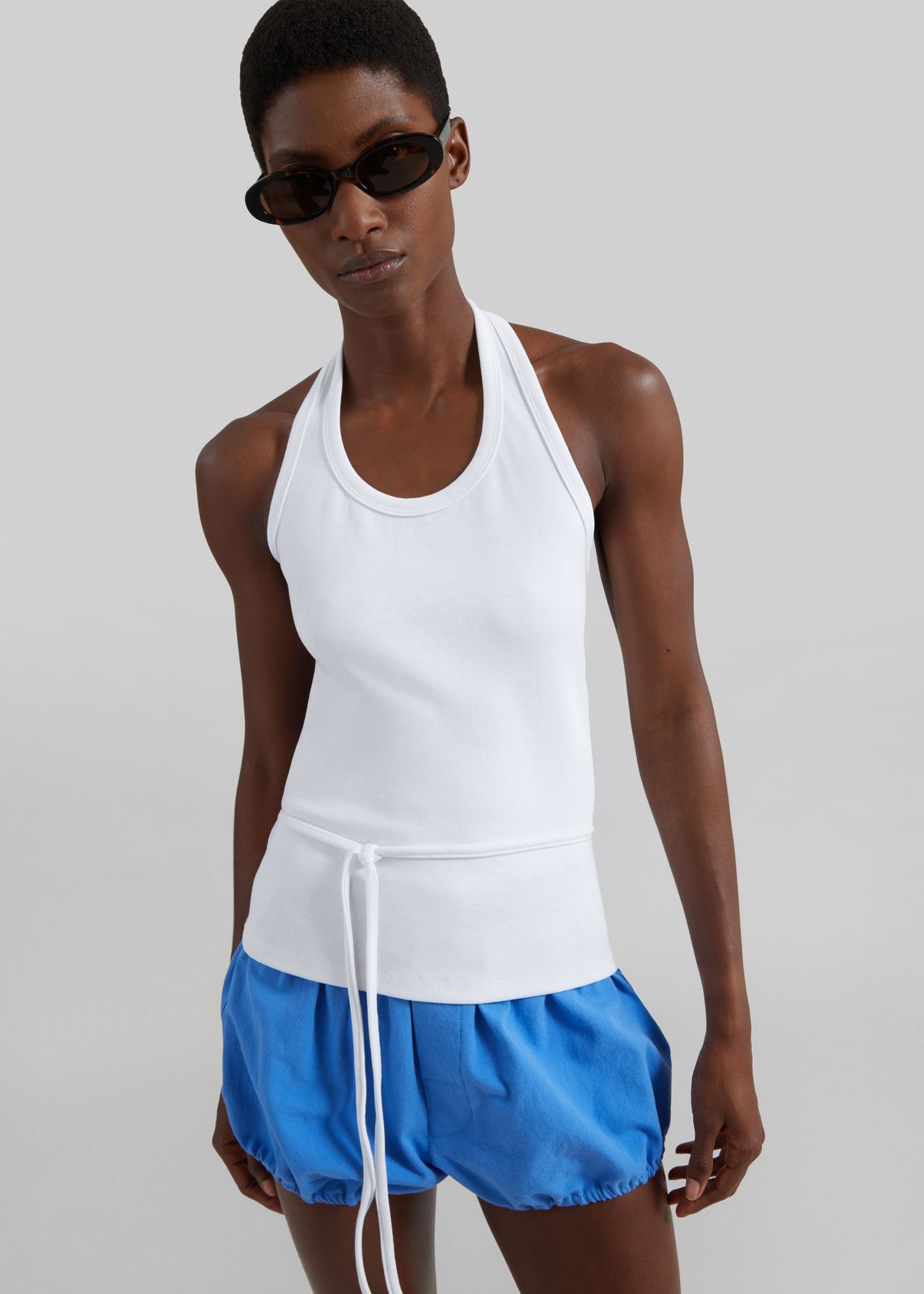 Denia Halter Tie Top - White