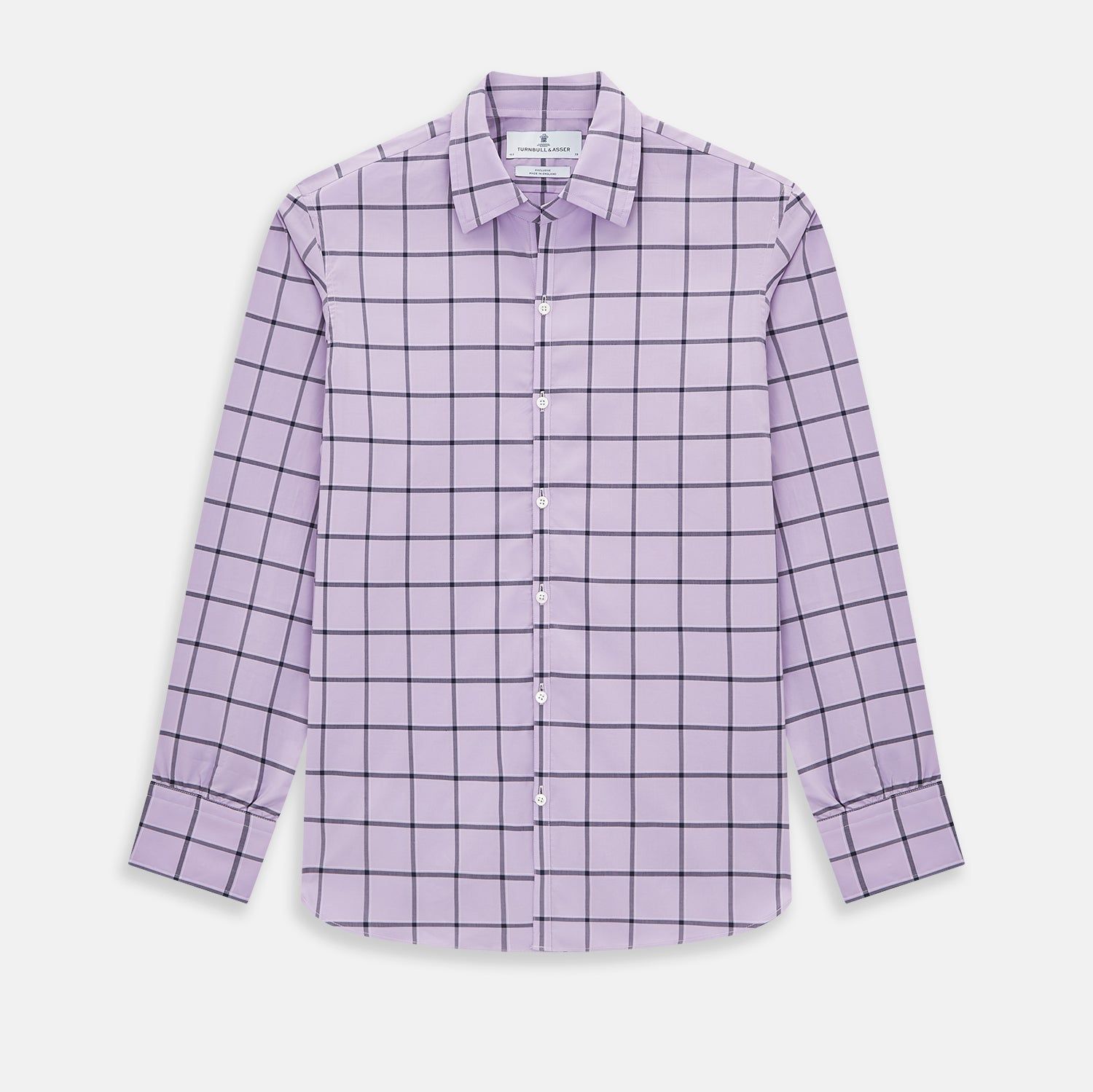 Lilac Grid Check Windsor Shirt