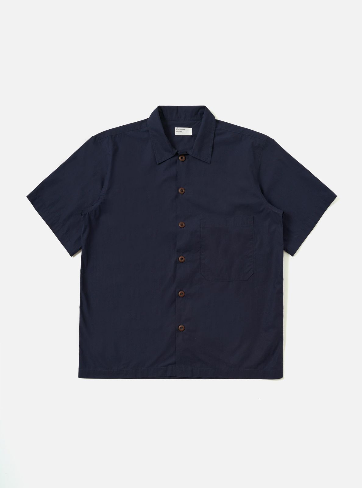 Navy Paper Touch Cotton S/s Fatigue Shirt