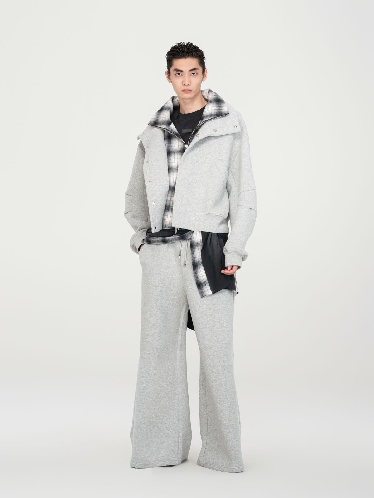 GREY SCUBA KNIT JACKET