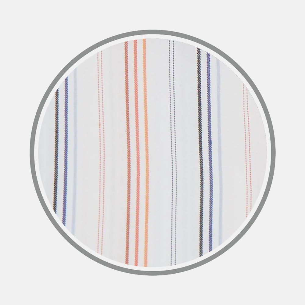 Orange And Blue Multi Stripe Fabric