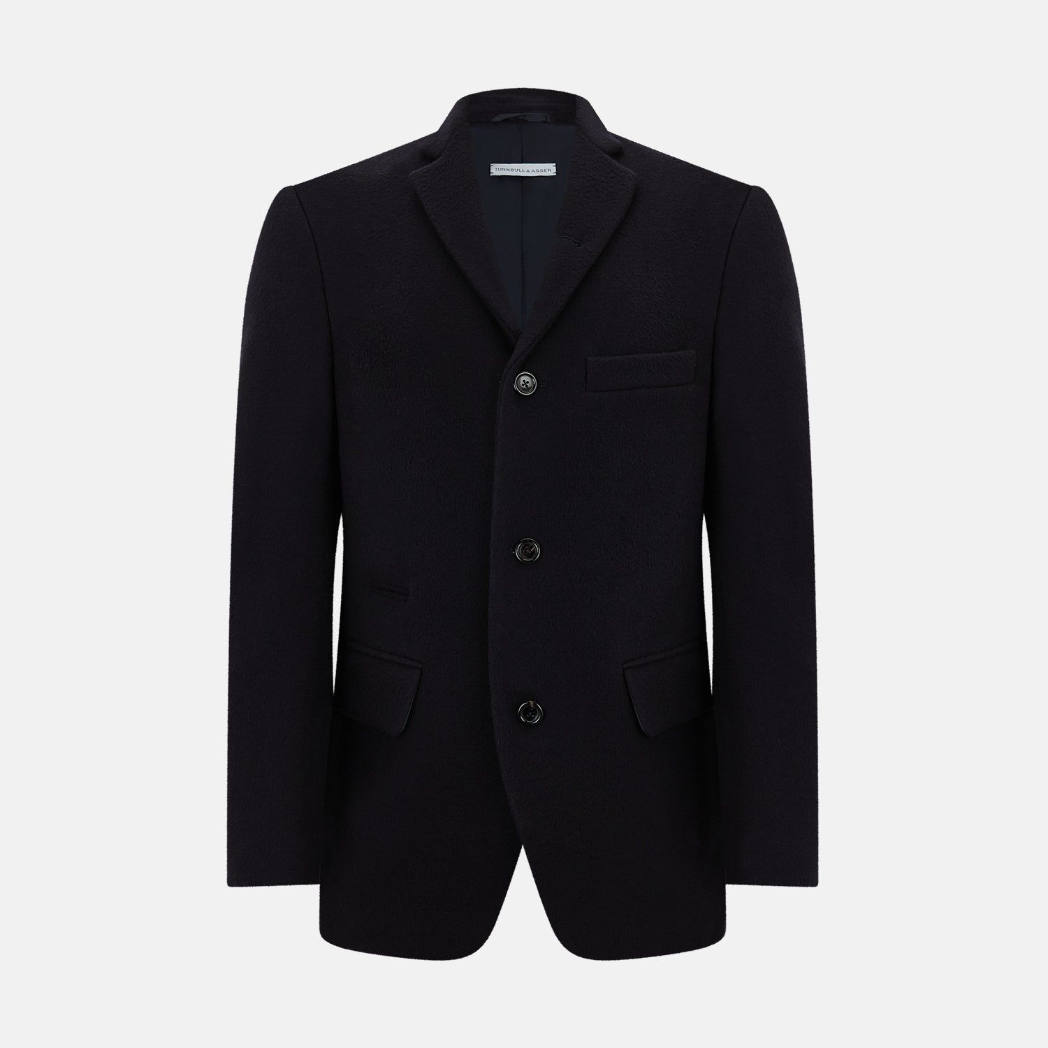 Navy Apsley Single-breasted Caban Coat
