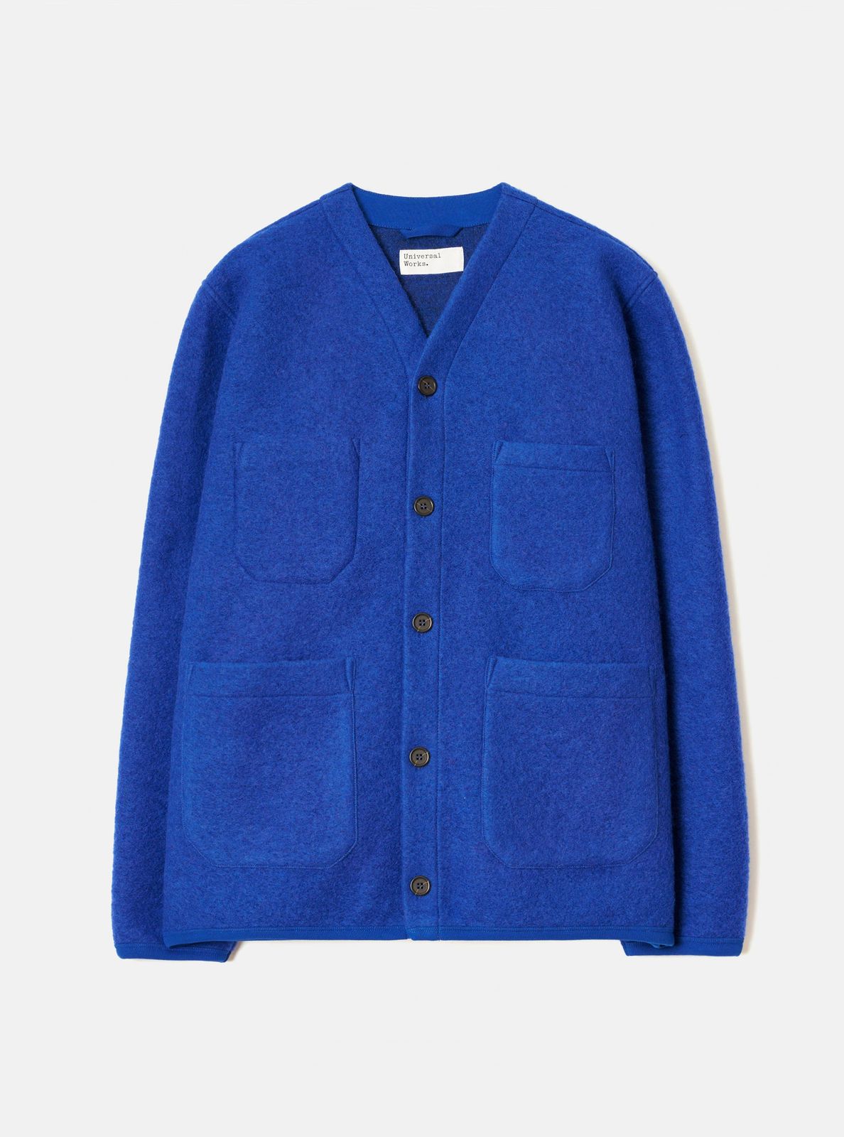 Blue Wool Fleece Cardigan