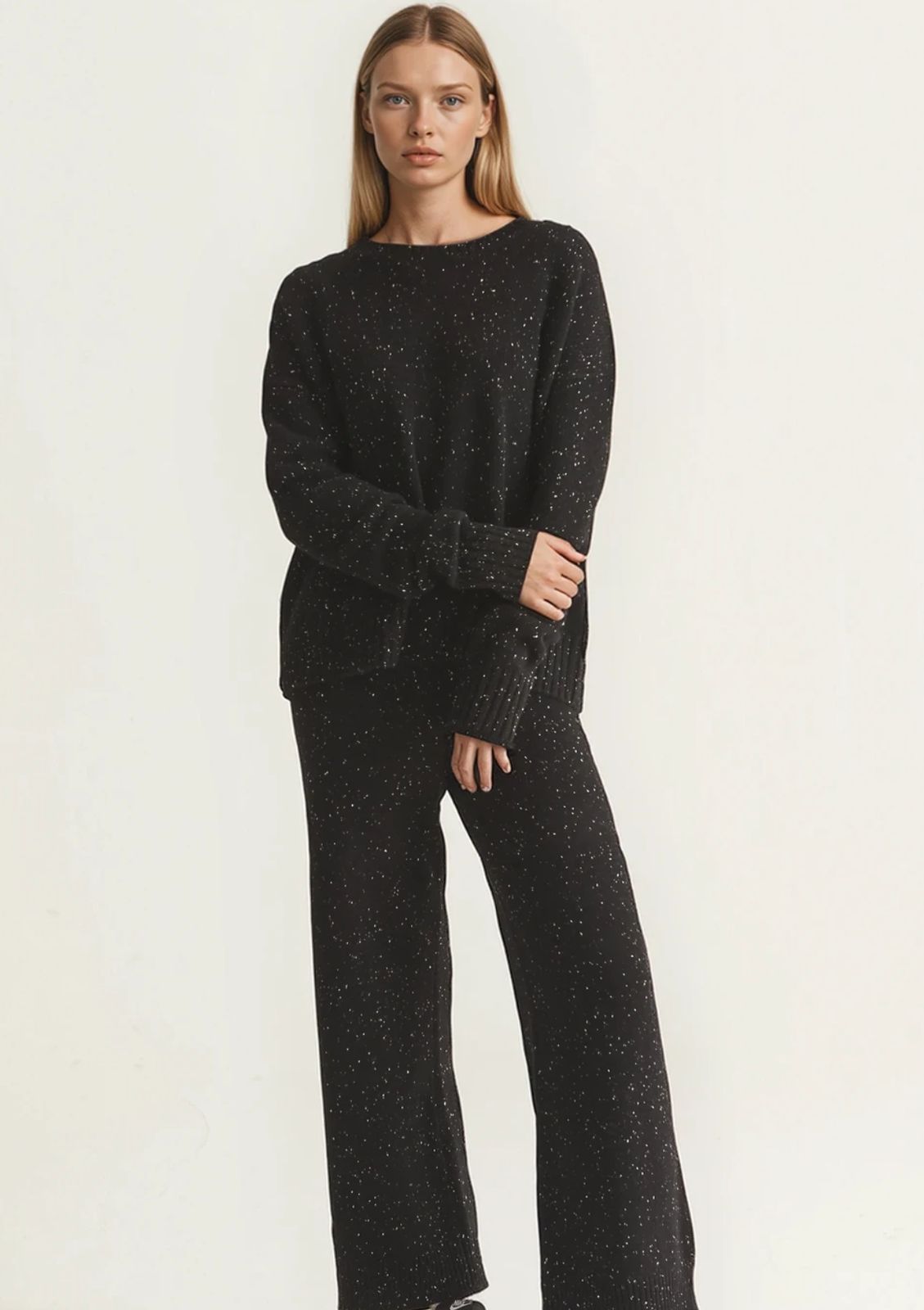 Donegal Knit Trousers In Cinder Grey