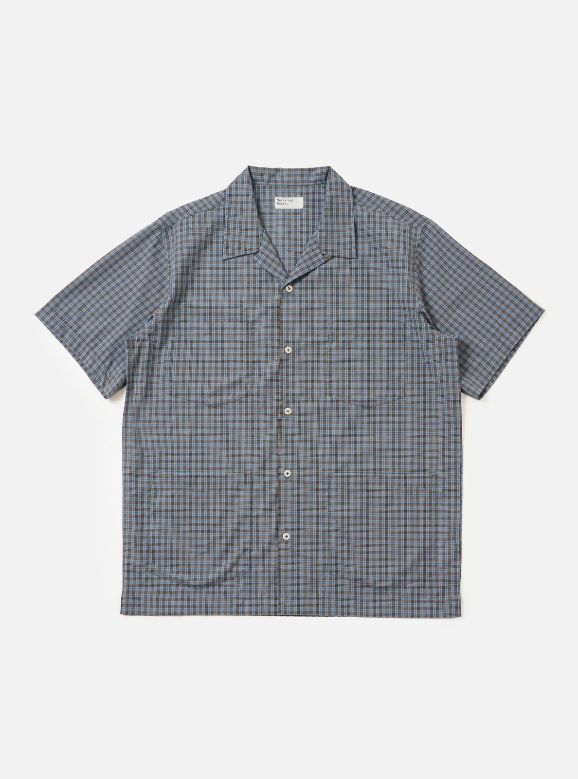 Pale Blue Check Plaid Summer Overshirt