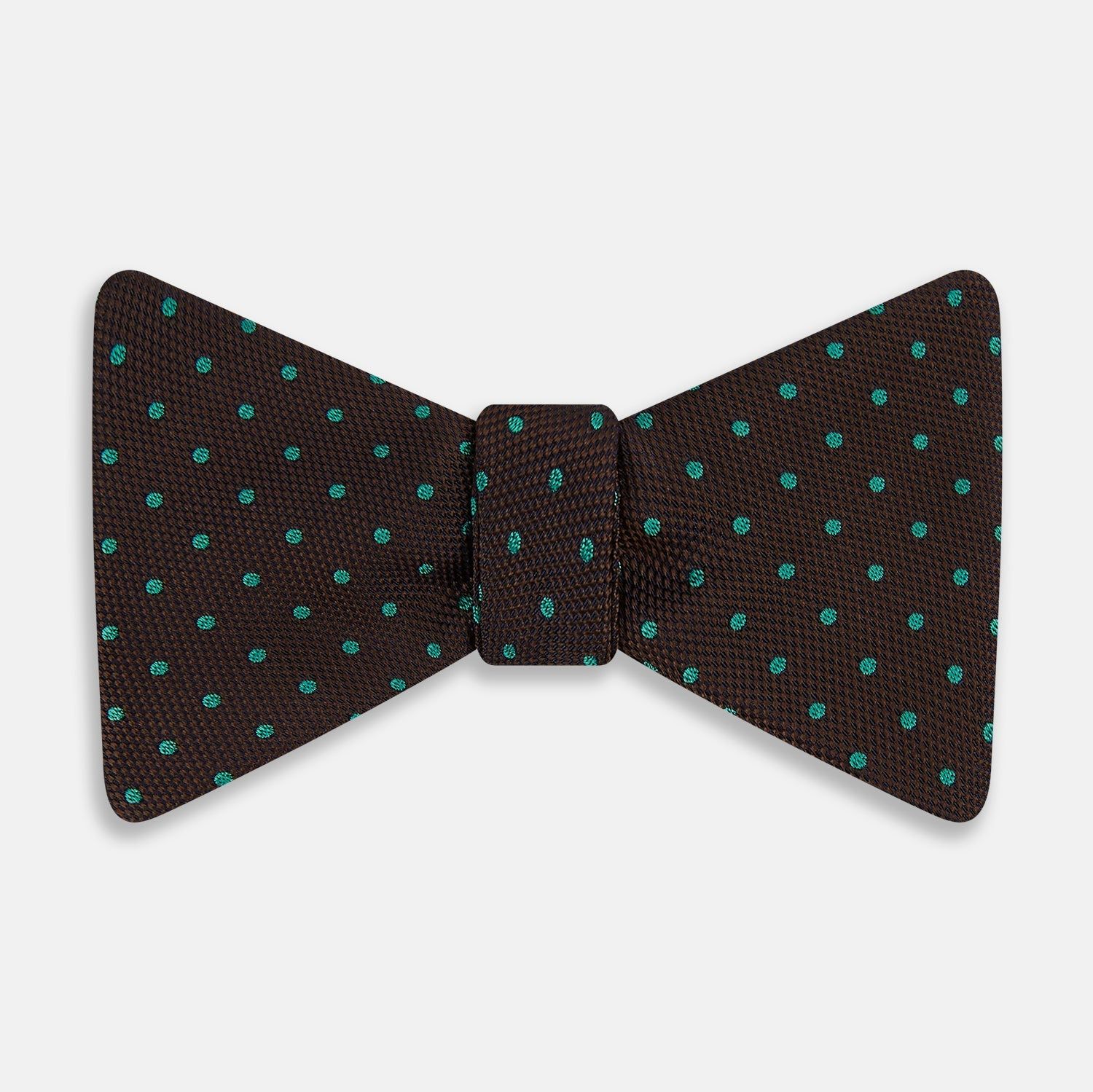 Blue And Brown Micro Dot Silk Bow Tie