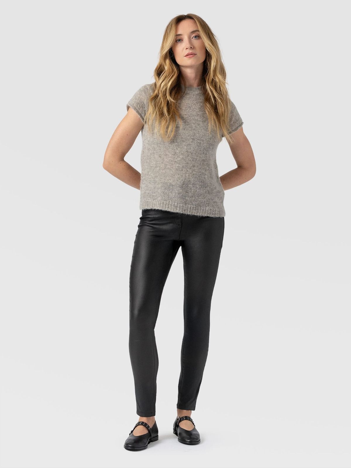 Maeva Skinny Pant - Black Coated