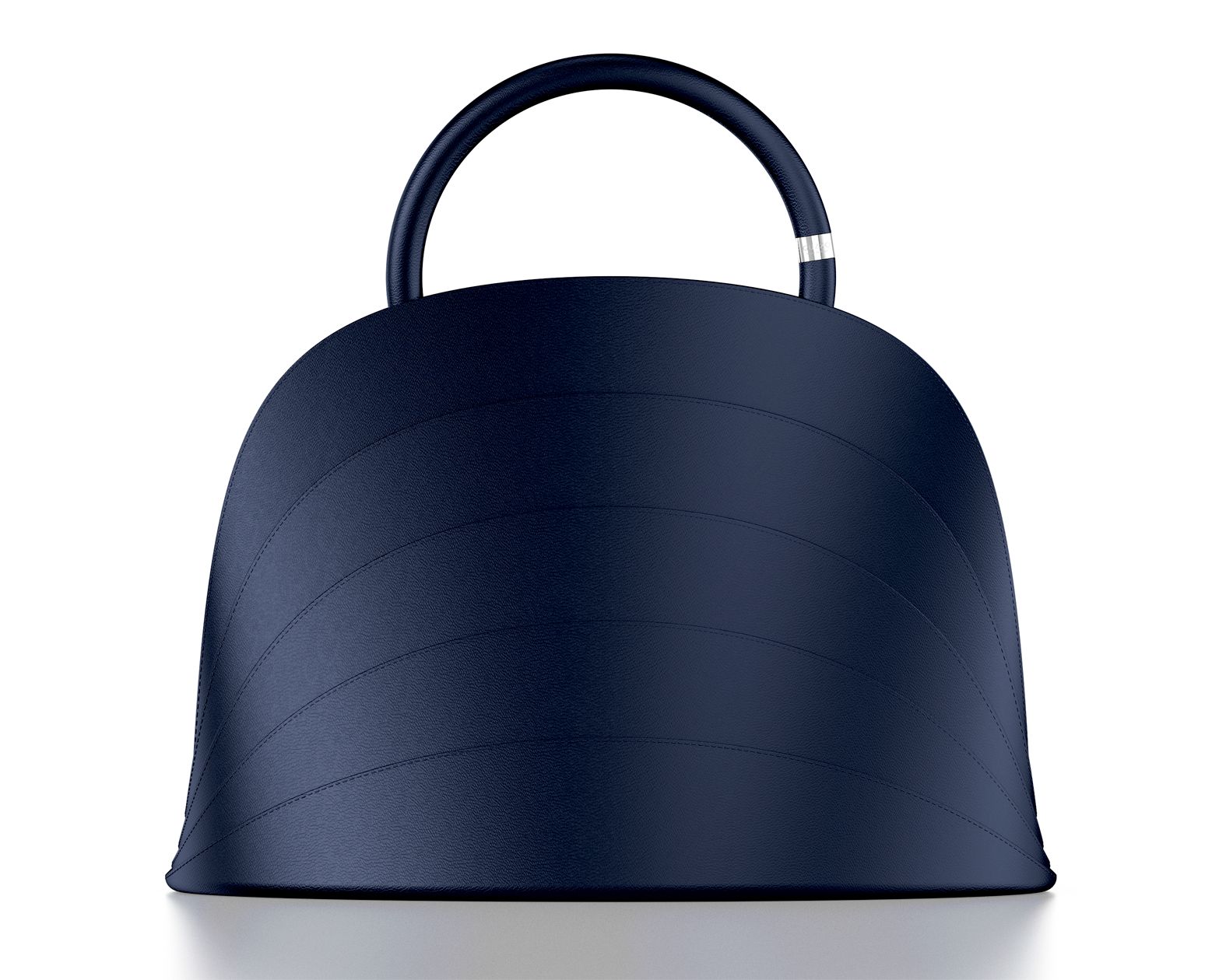 Millefoglie J handbag. Roman blue calfskin and rose quartz gemstone. Palladium-plated accents.