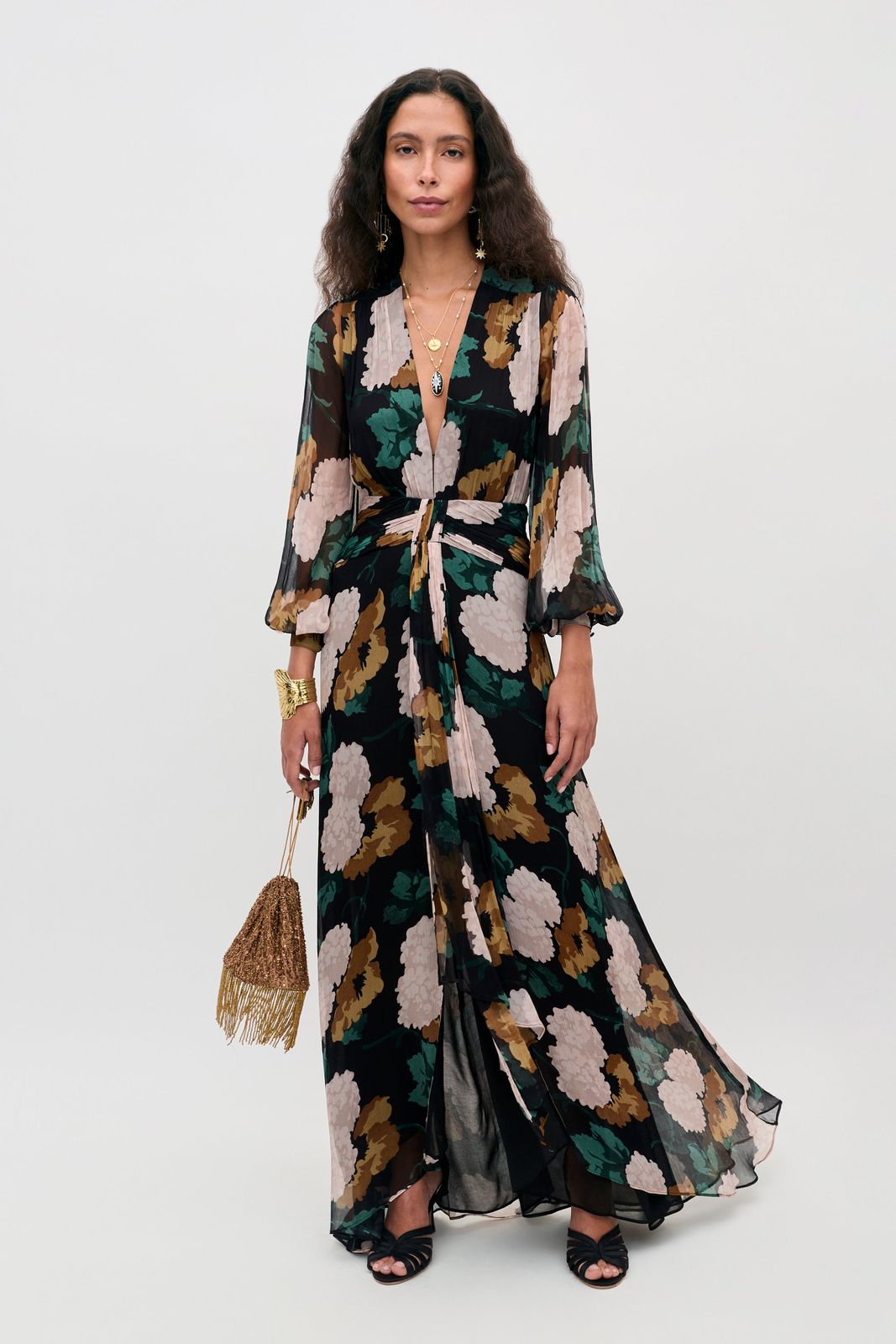 Meera - Hydrangea Floral Charcoal