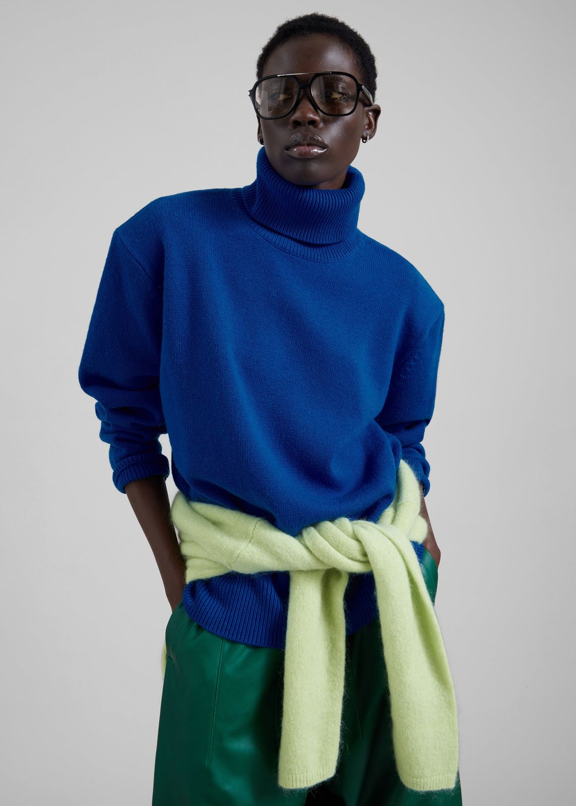 Gala Padded Knit Turtleneck - Blue
