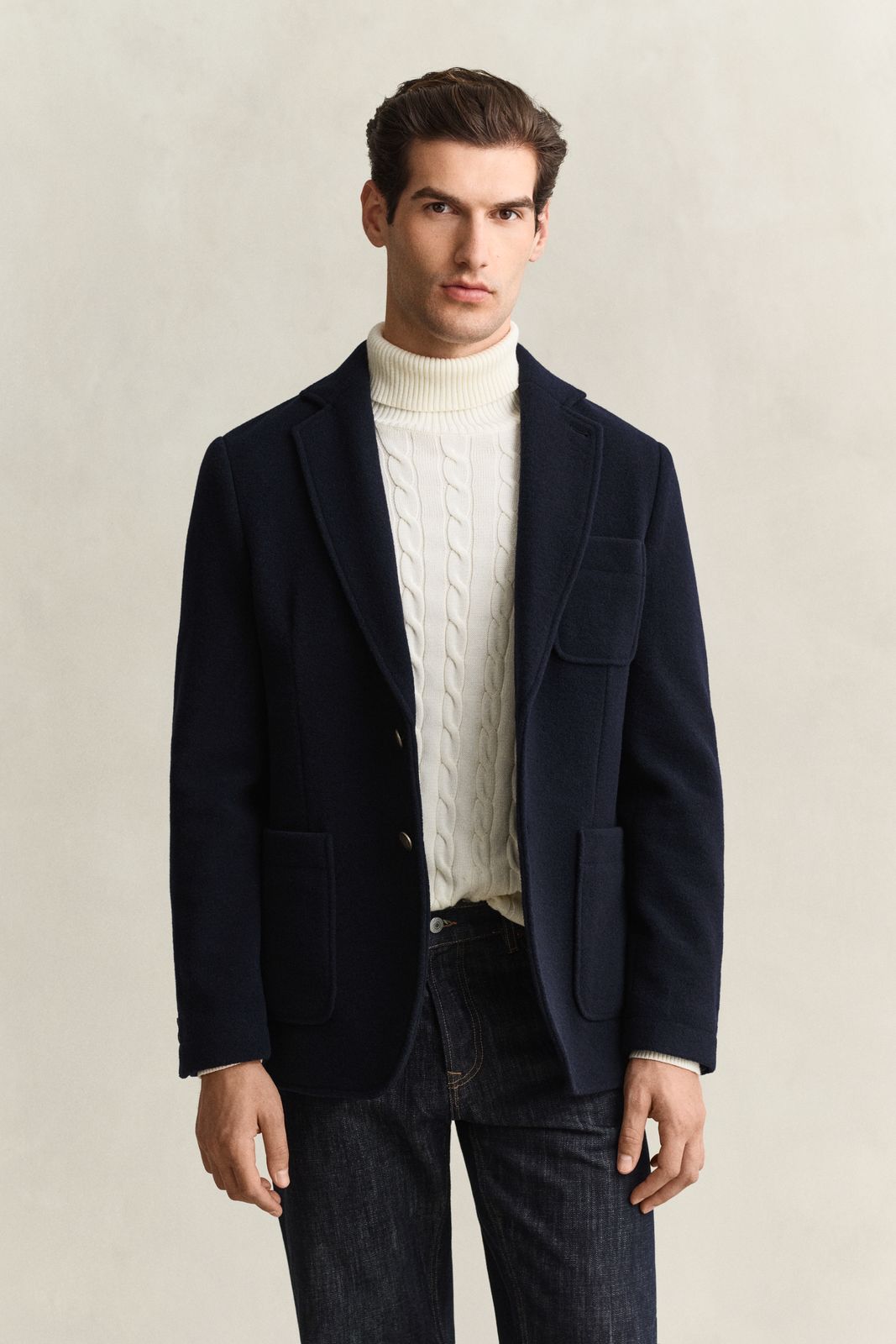 Felted Wool Club Blazer - EVENING BLUE