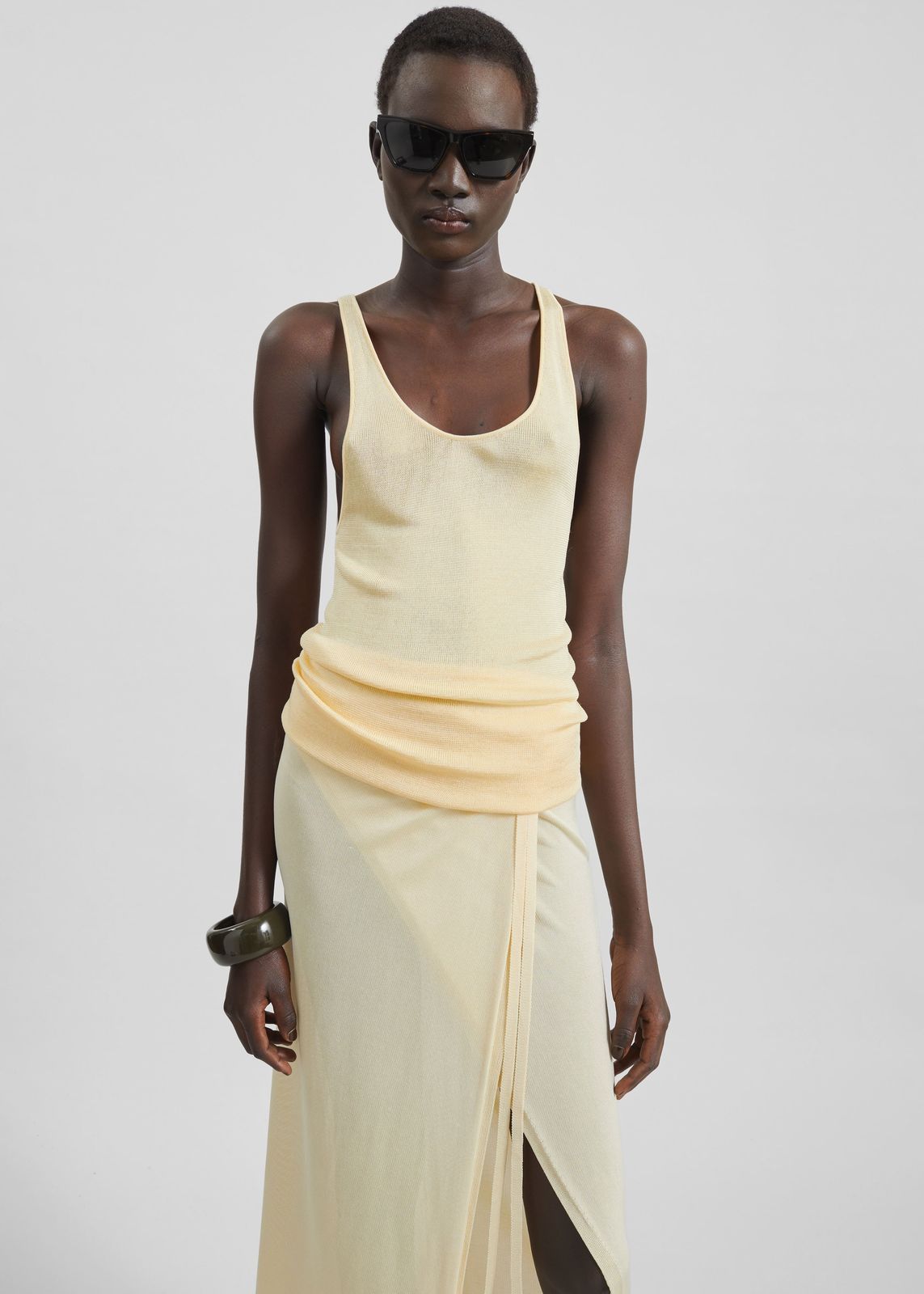Rivo Knit Tank Top - Pale Yellow