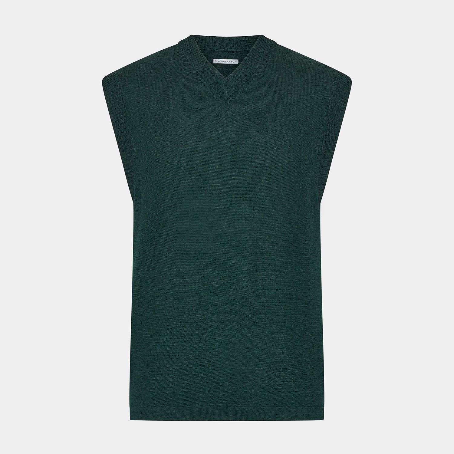 Petrol Green Fine Merino V-neck Vest