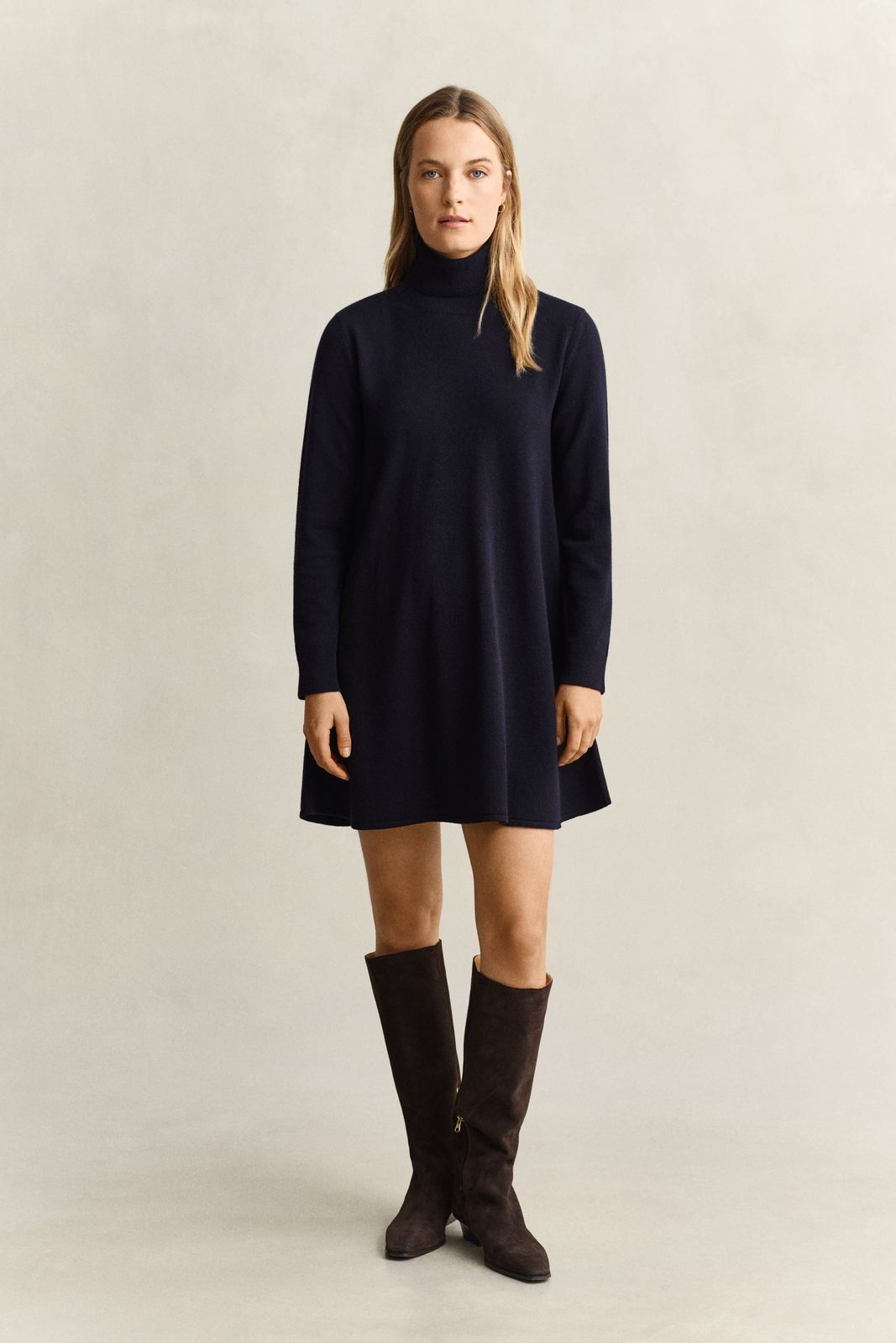 Superfine Lambswool Dress - DARKENED WINE