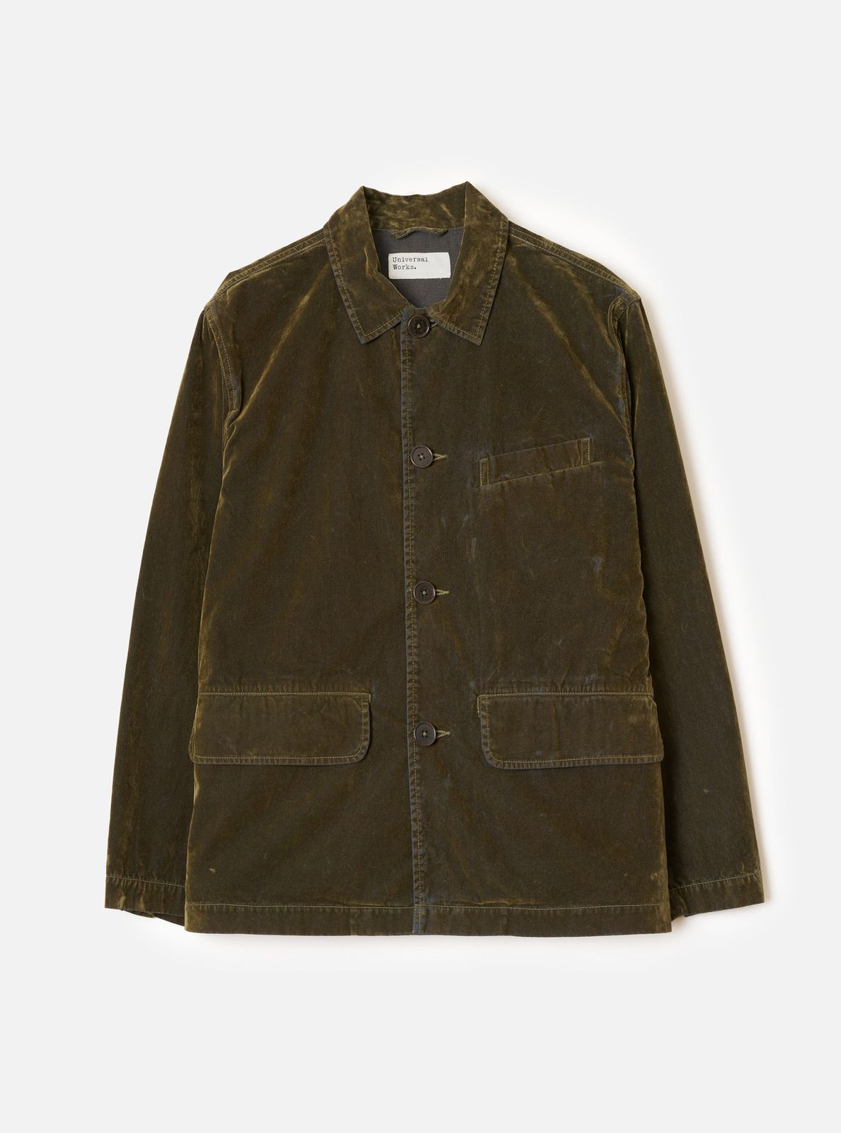 Olive Flock Chambray Warmus Jacket