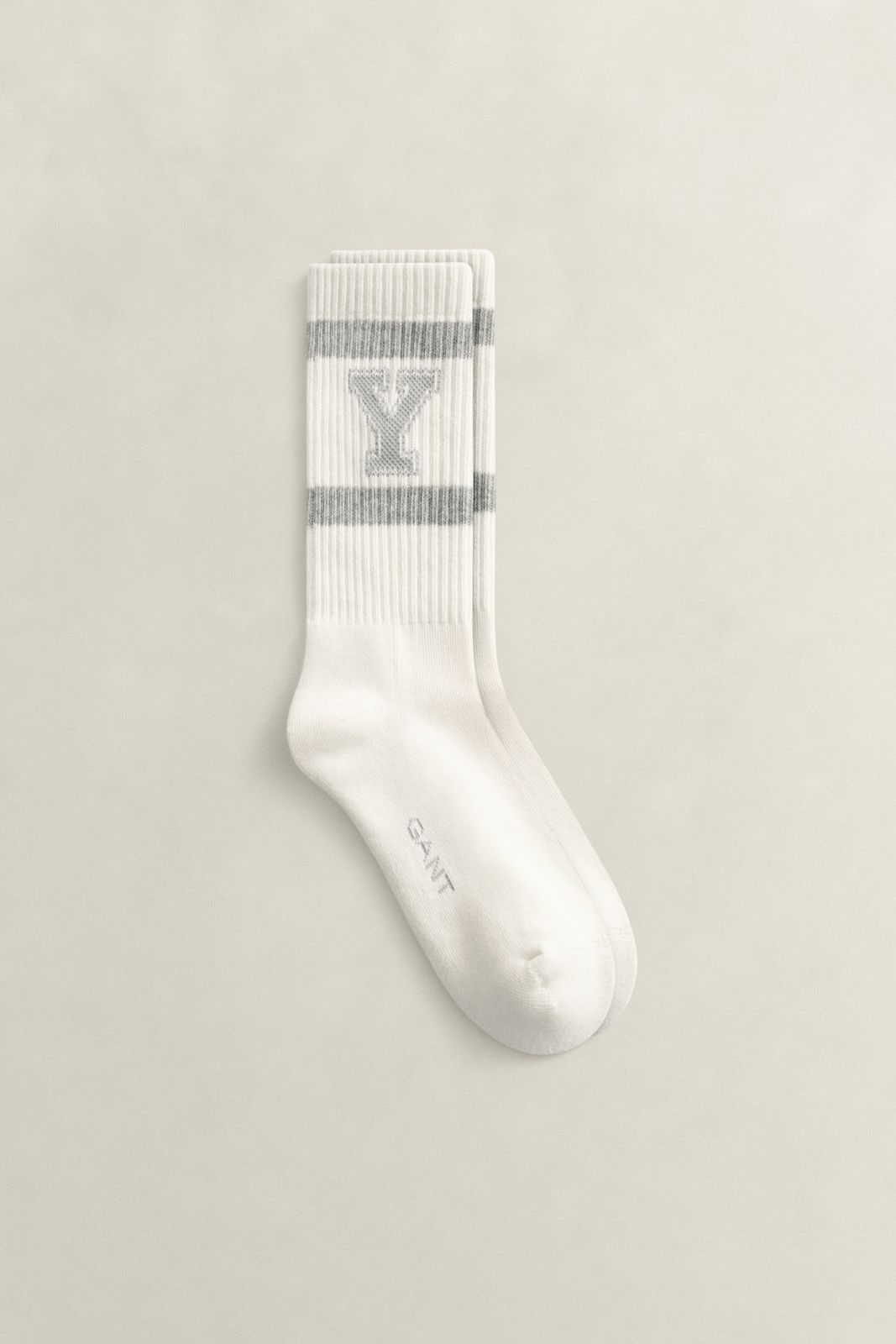 Gant x Yale Ribbed Sport Socks - EGGSHELL
