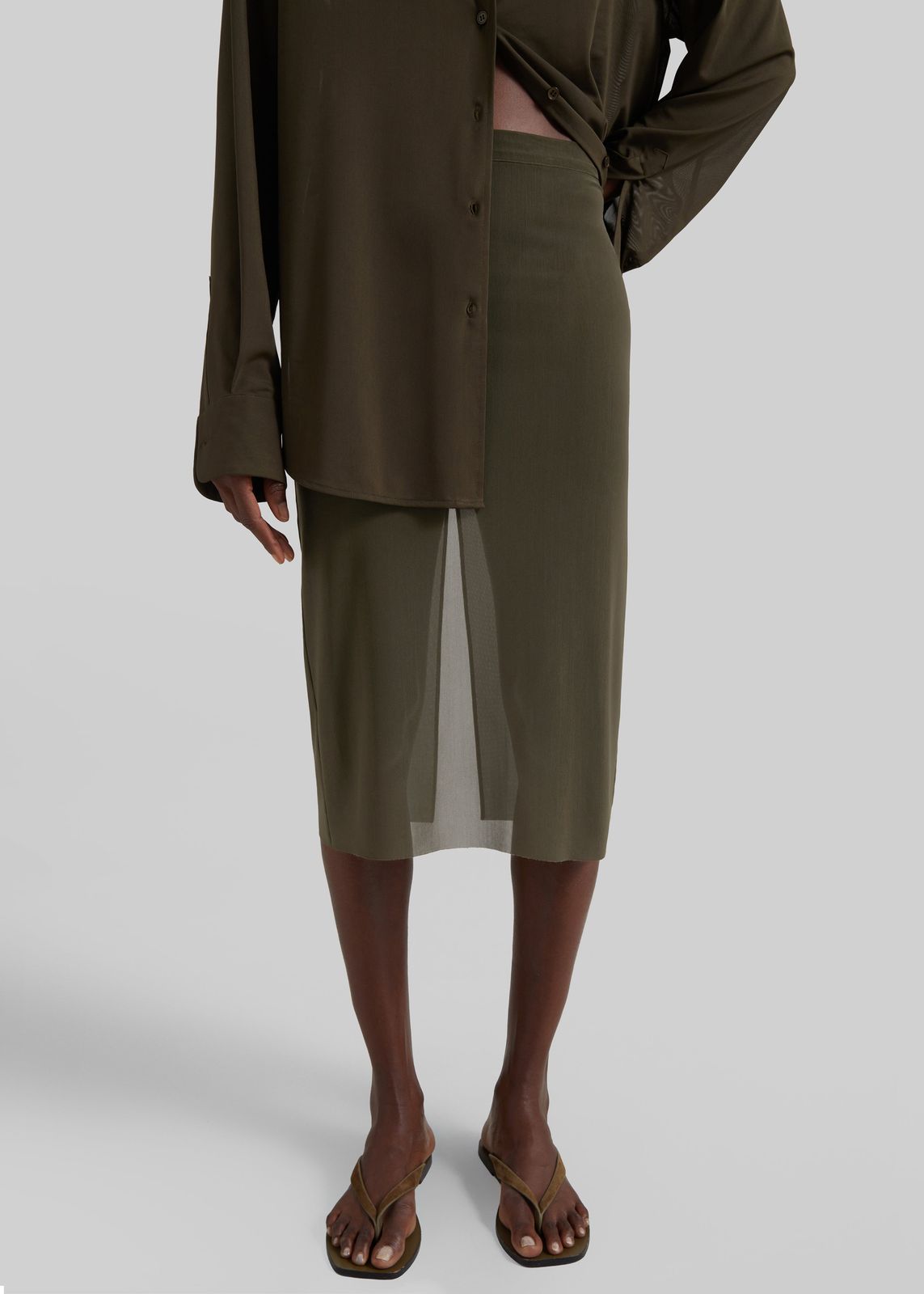 Suva Sheer Skirt - Khaki