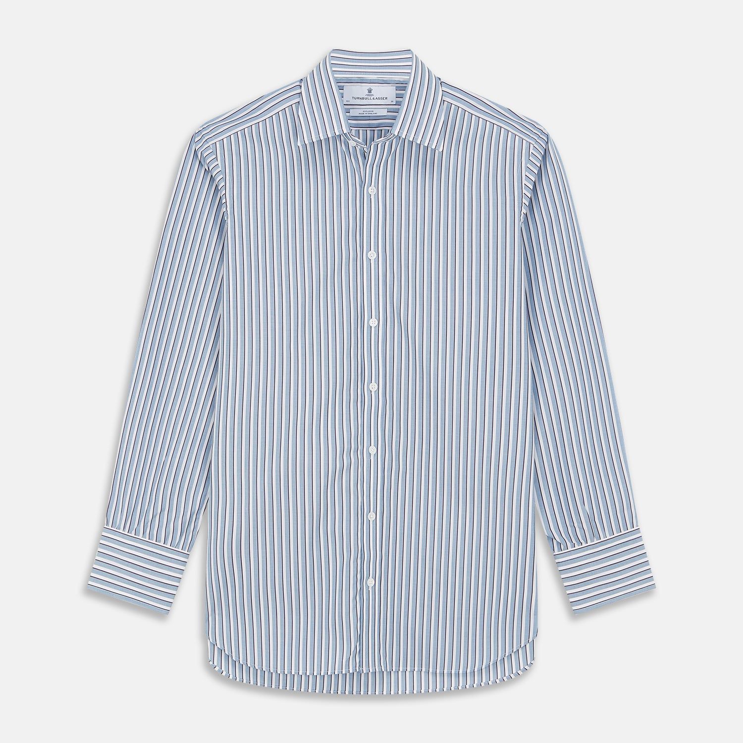 Blue And White Stripe Cotton Regular Fit Mayfair Shirt