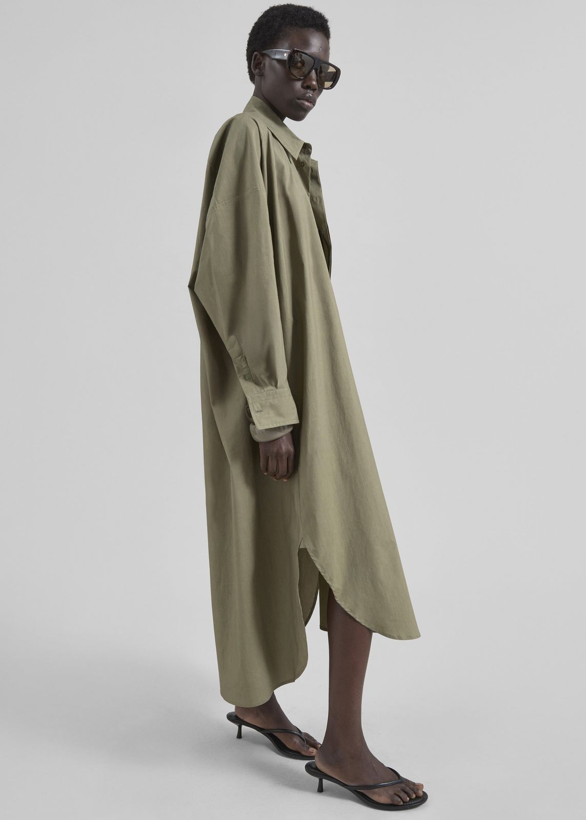 Bloom Organic Cotton Shirt Dress - Olive