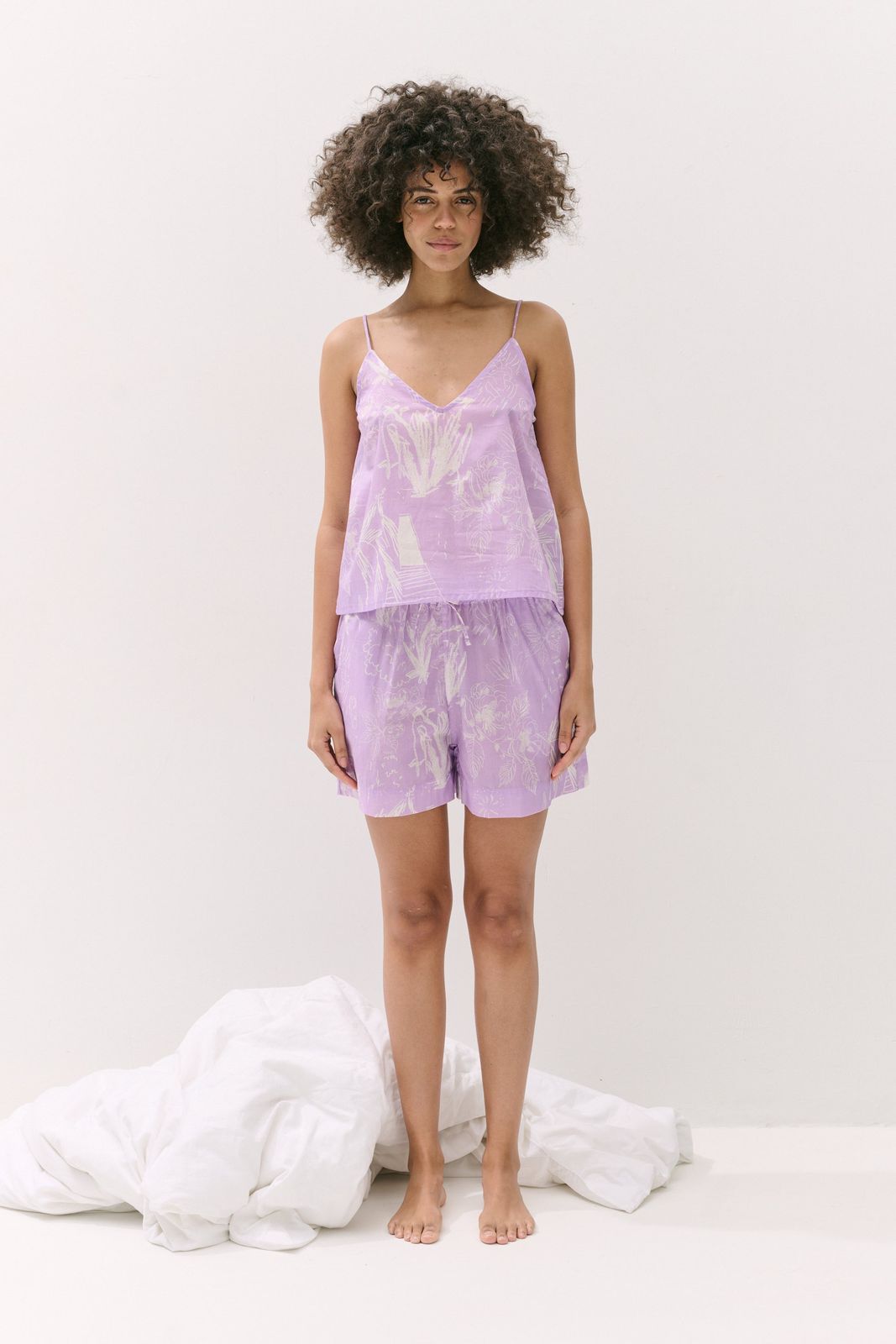 Cami & Lounge Shorts Set Temple Del Sol Purple