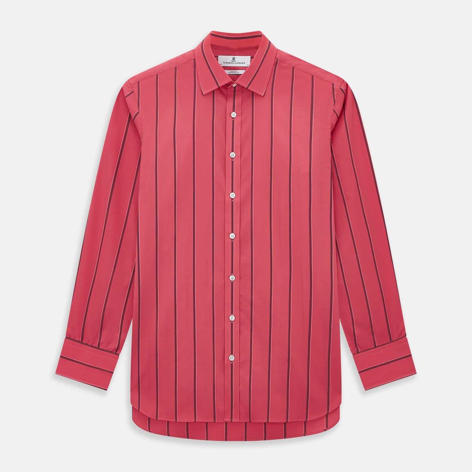 Coral Red Track Stripe Mayfair Shirt