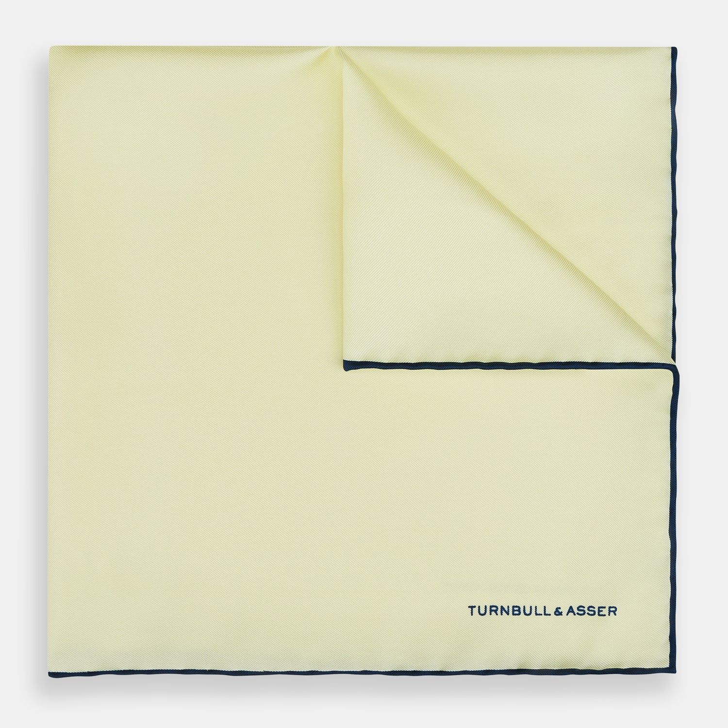 Gold And Navy Blue Piped Silk Pocket Square