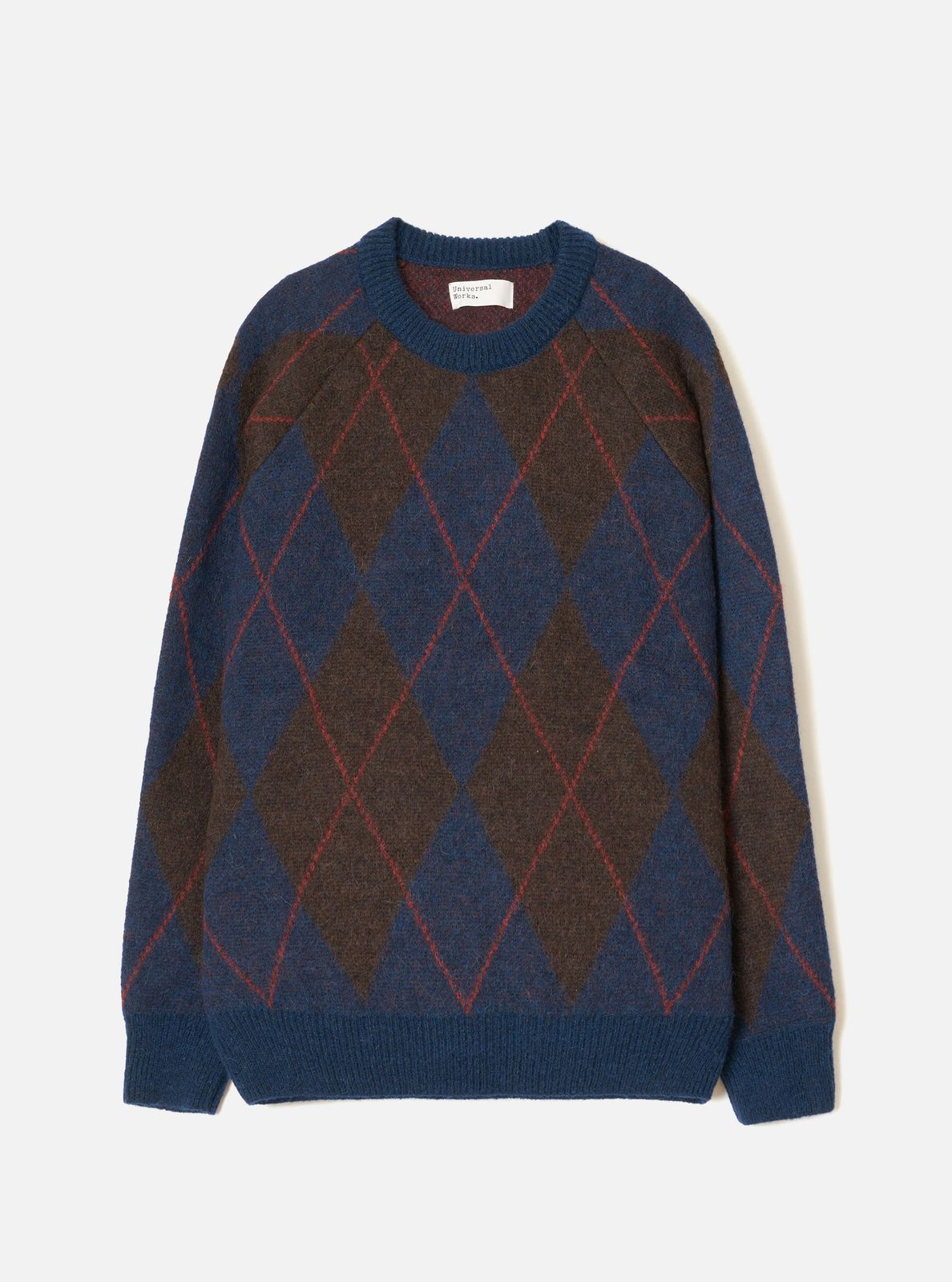 Navy Alpaca Argyle Lyon Crew