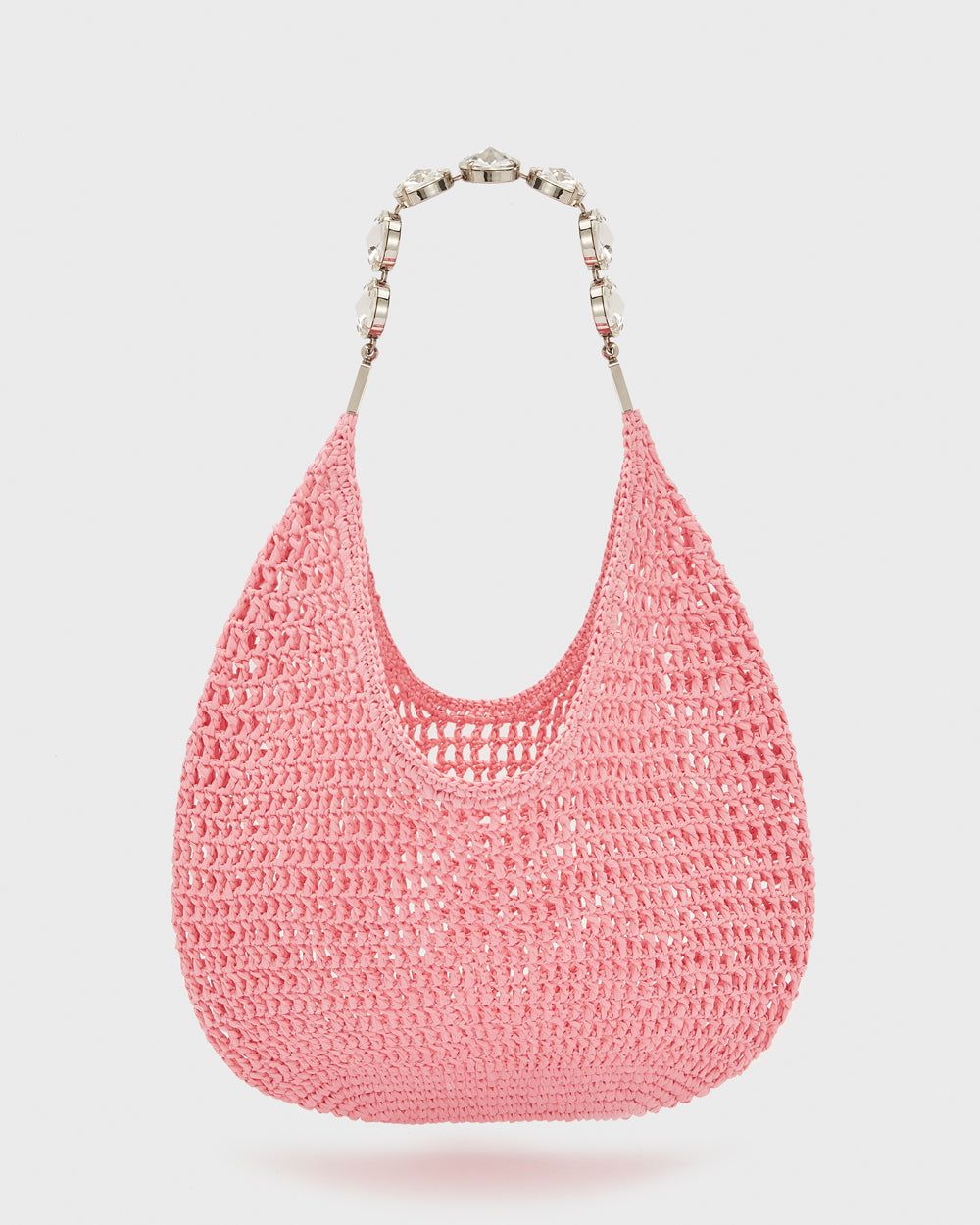 Pink Crochet Tote Bag