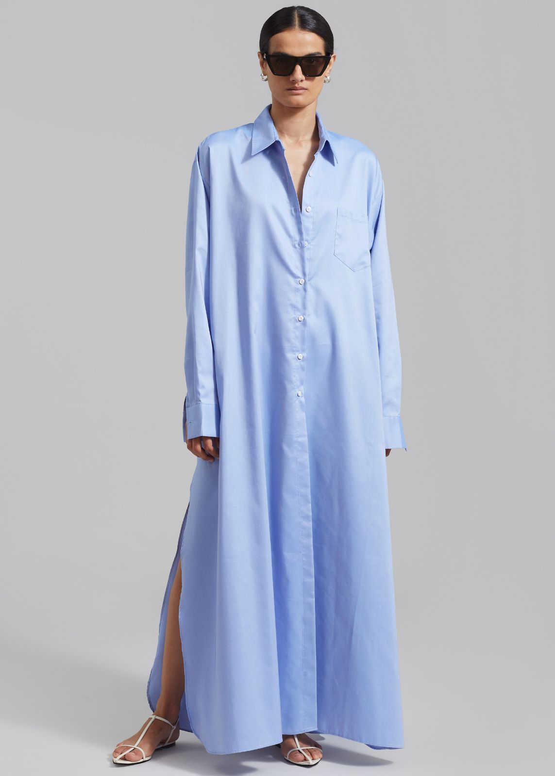 Avery Shirt Dress - Blue