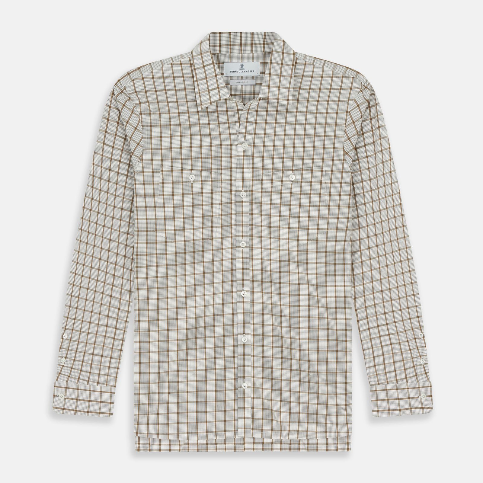 Brown Graph Overlay Check Piccadilly Shirt