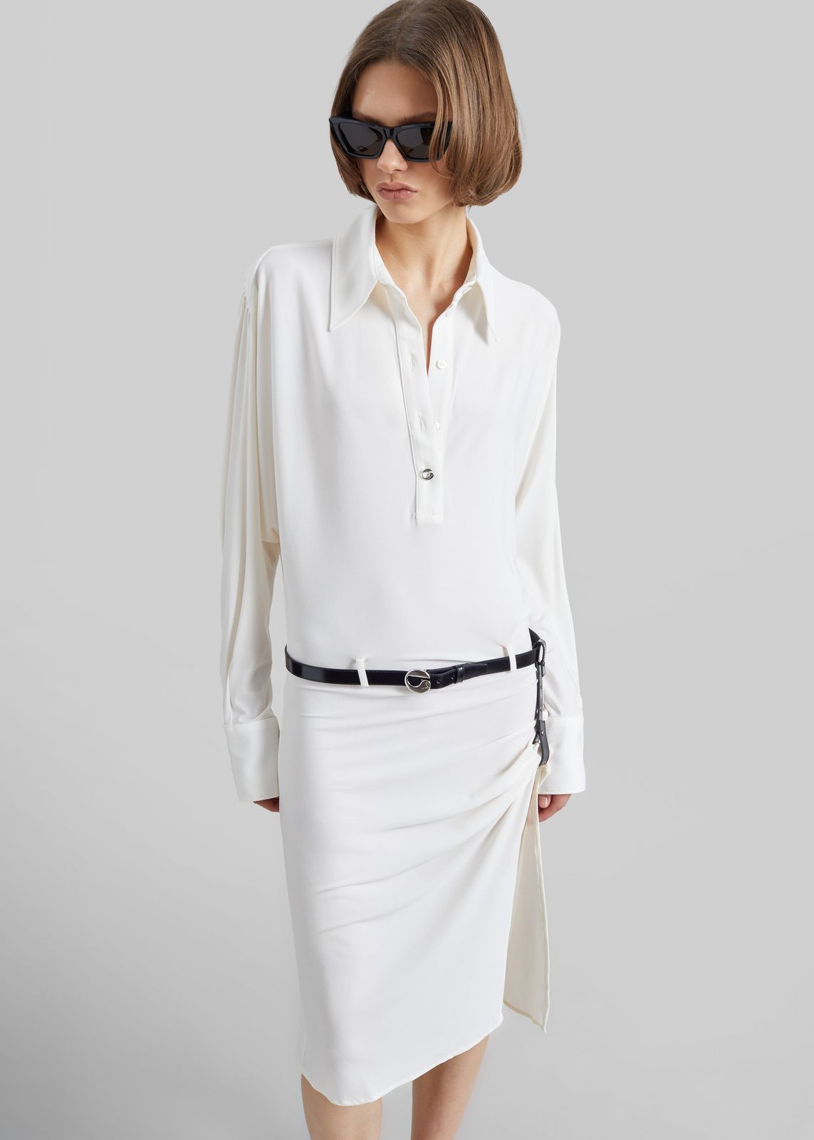 Coperni Draped Boxy Suspended Dress - White