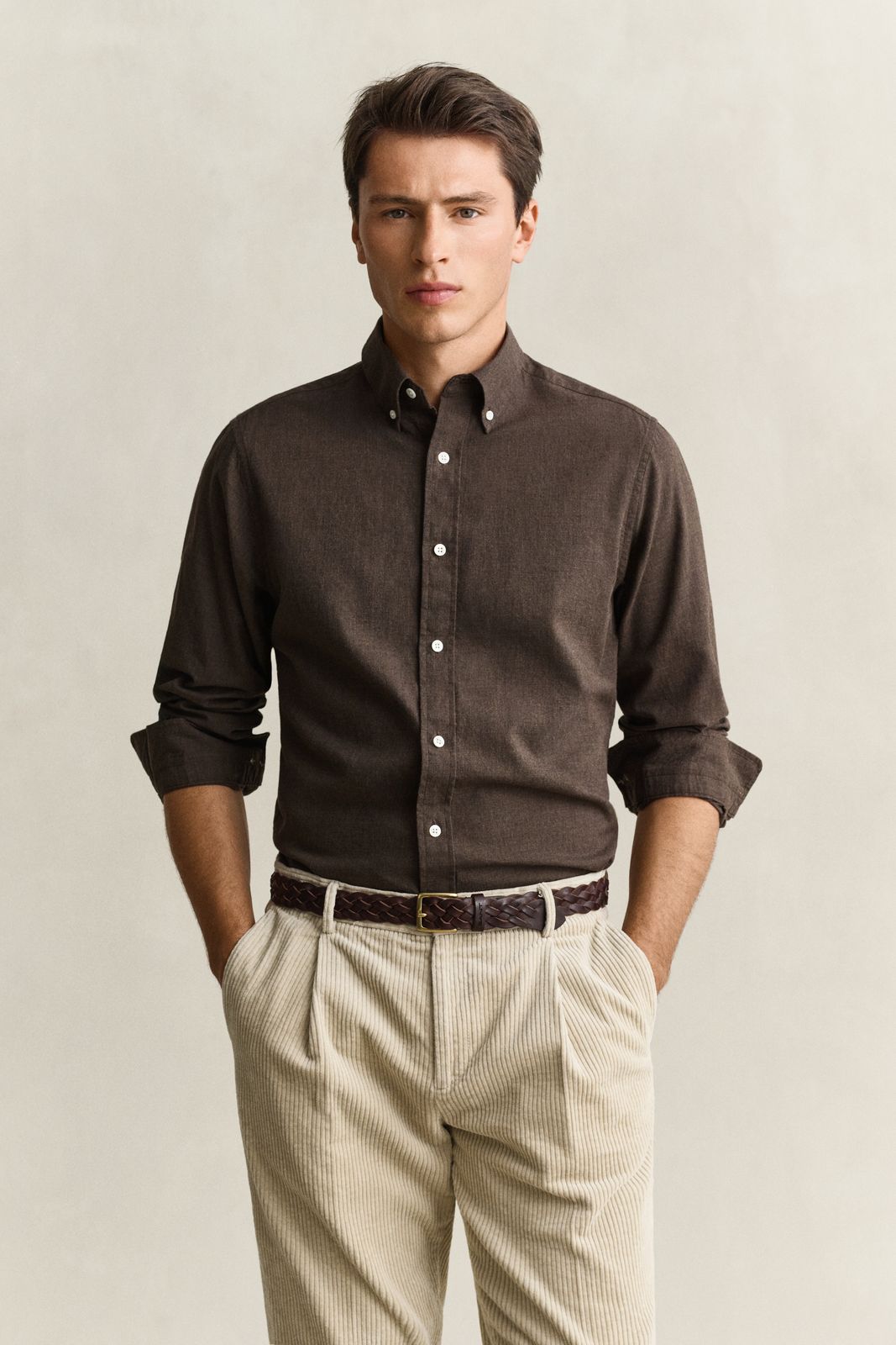 Cotton Cashmere Shirt - SAND MELANGE