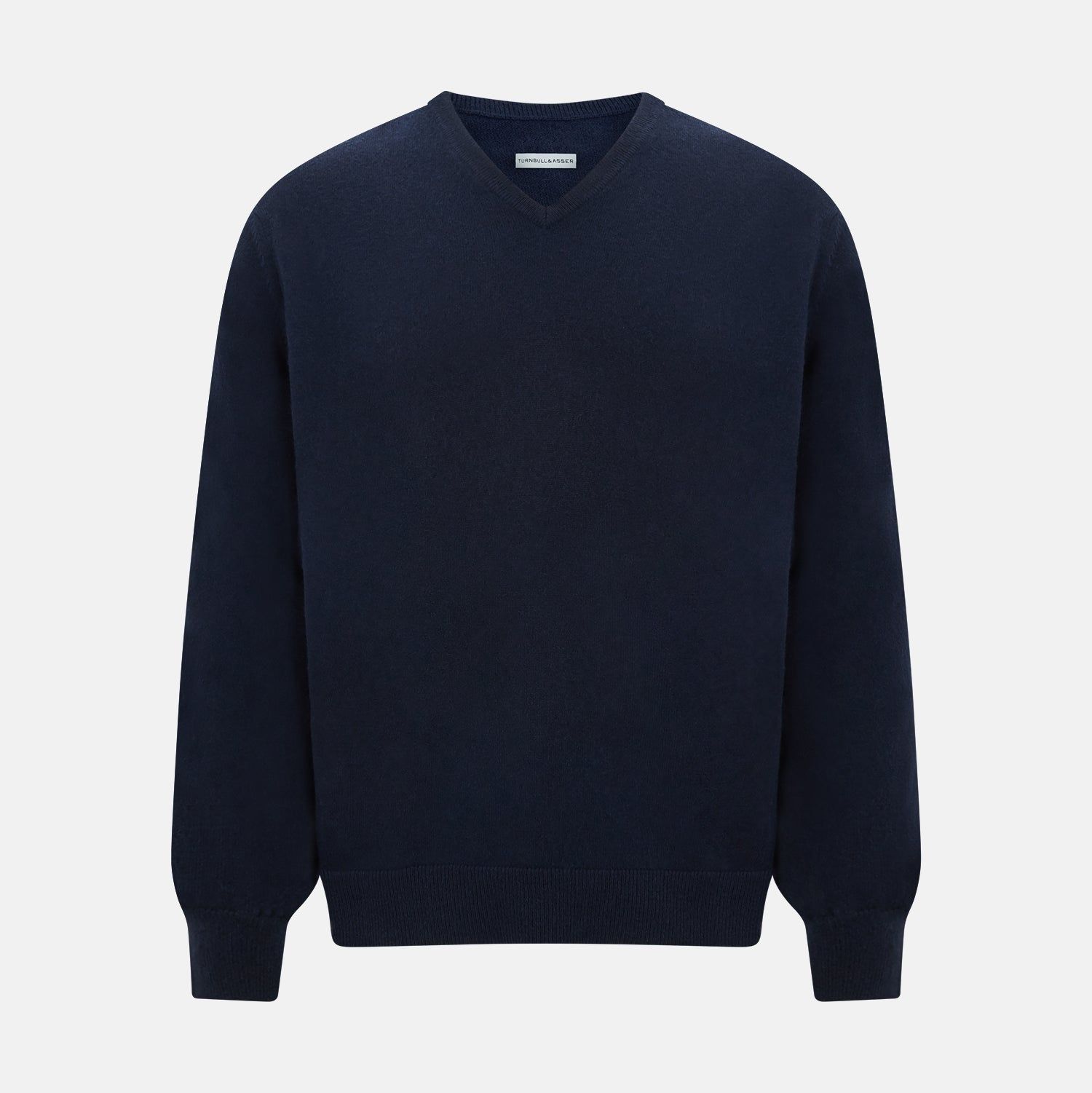 Navy Cashmere V-neck Jumper