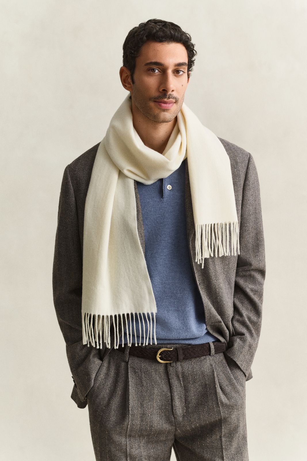 Wool Scarf - MID GREY