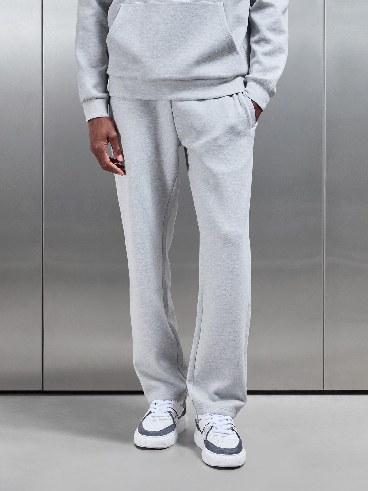 Relaxed Fit Knitted Jogger in Marl Grey
