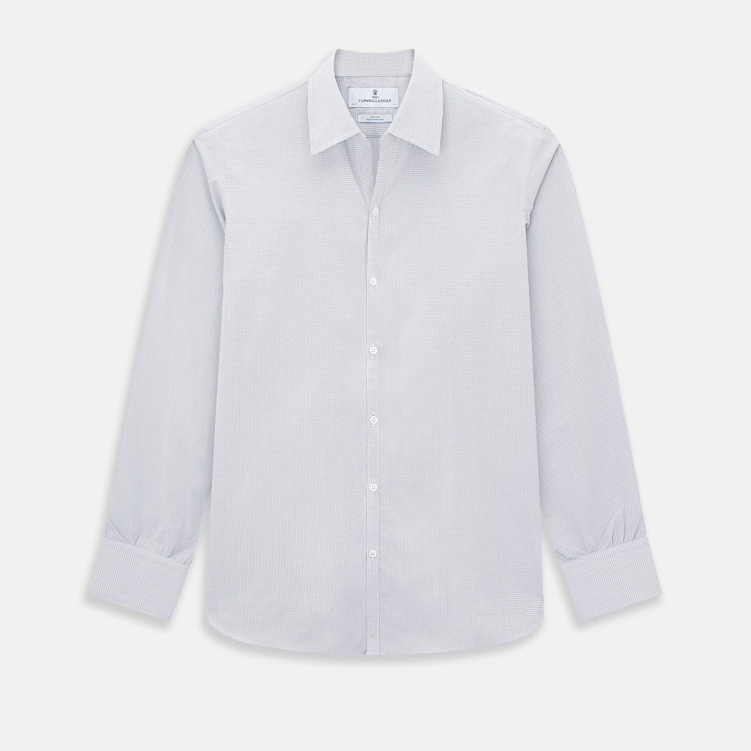 Grey Micro-tattersall Check Windsor Shirt