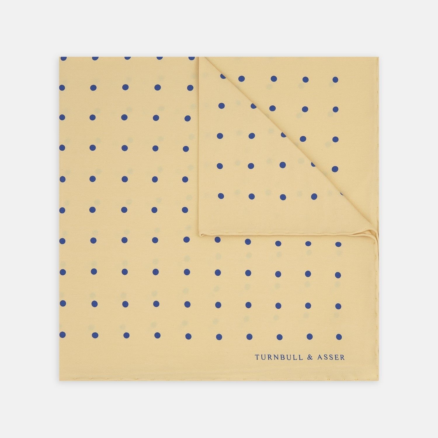 Yellow And Blue Spot Silk Pocket Square