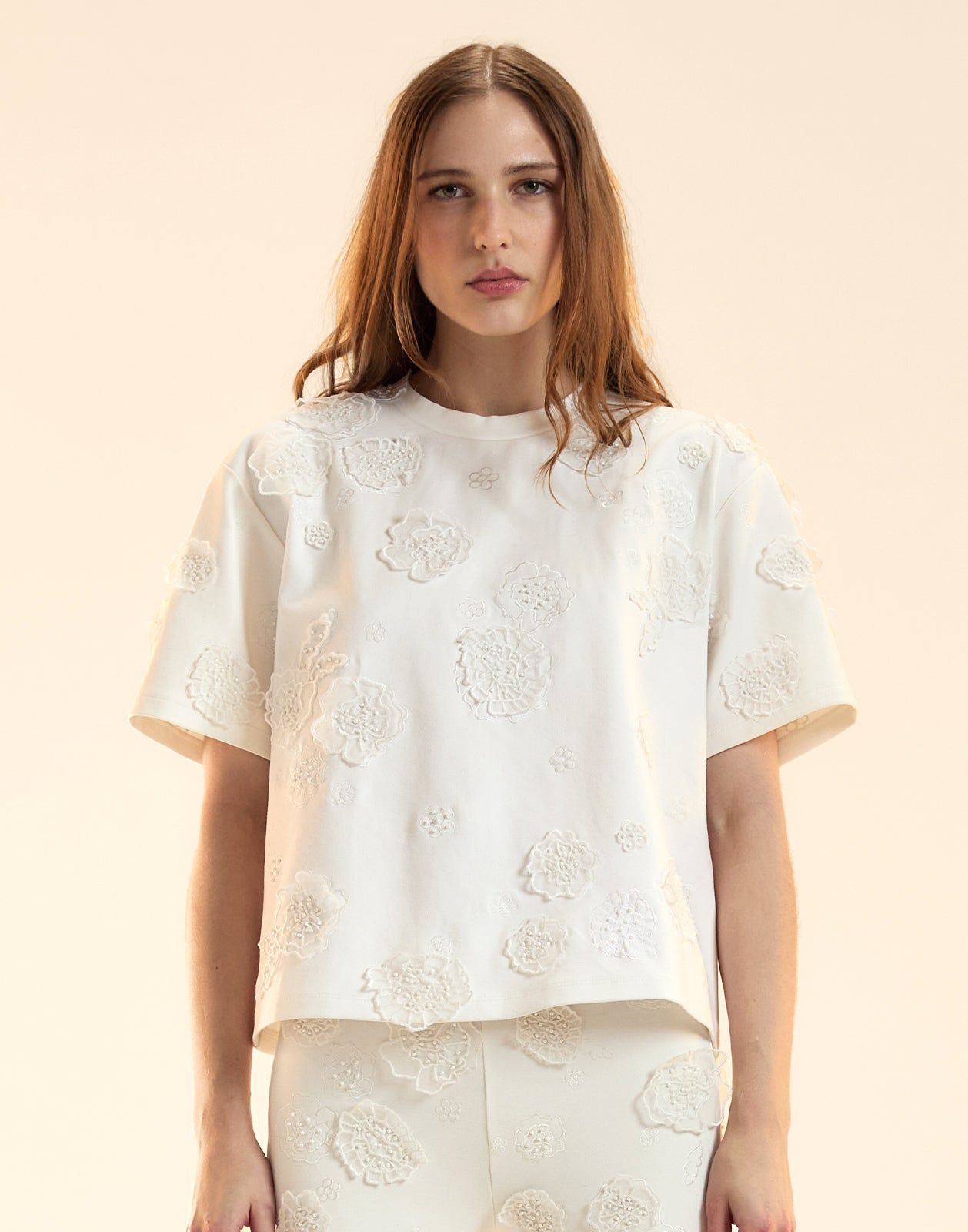 Embroidered Floral Applique Top
