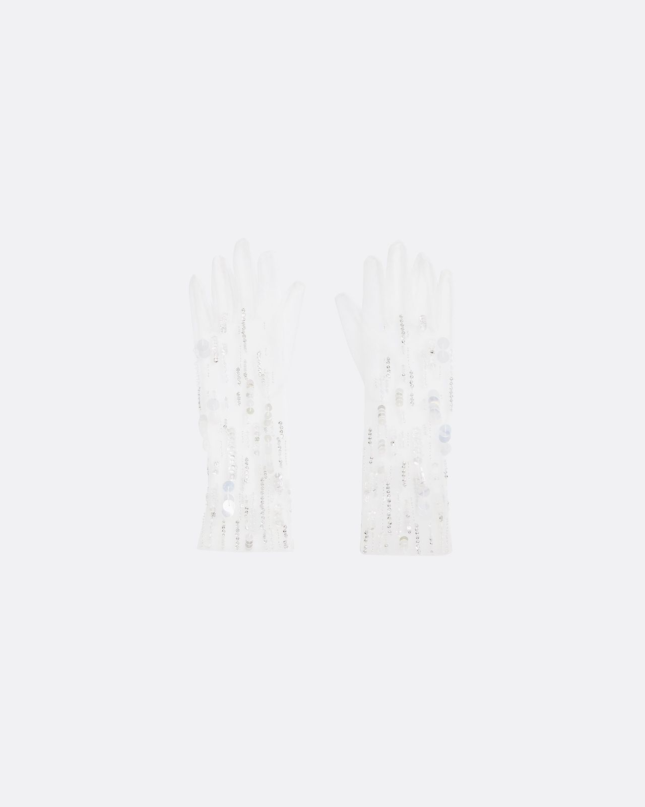 Deja Gloves in Ivory with Crystal Embellishemnt