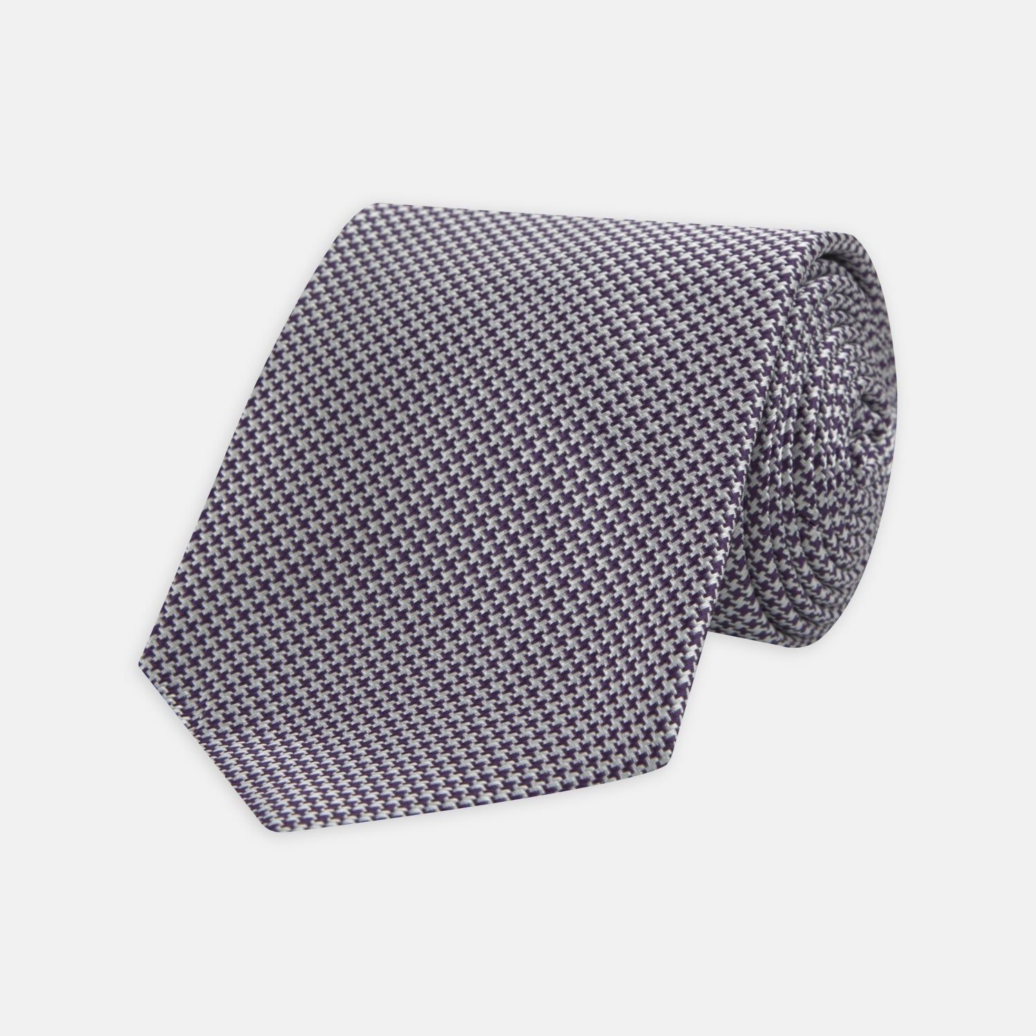 Plum Houndstooth Silk Tie
