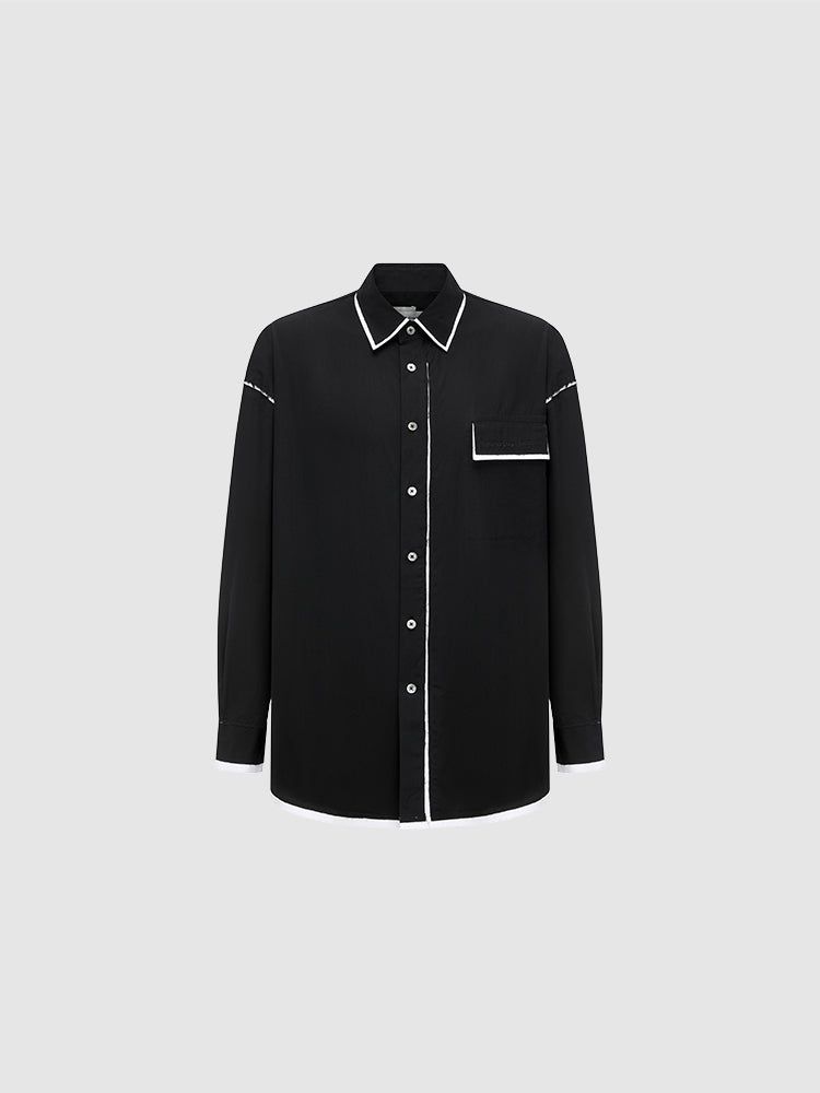 SHIRT WITH DECONSTRUCTED SEAM