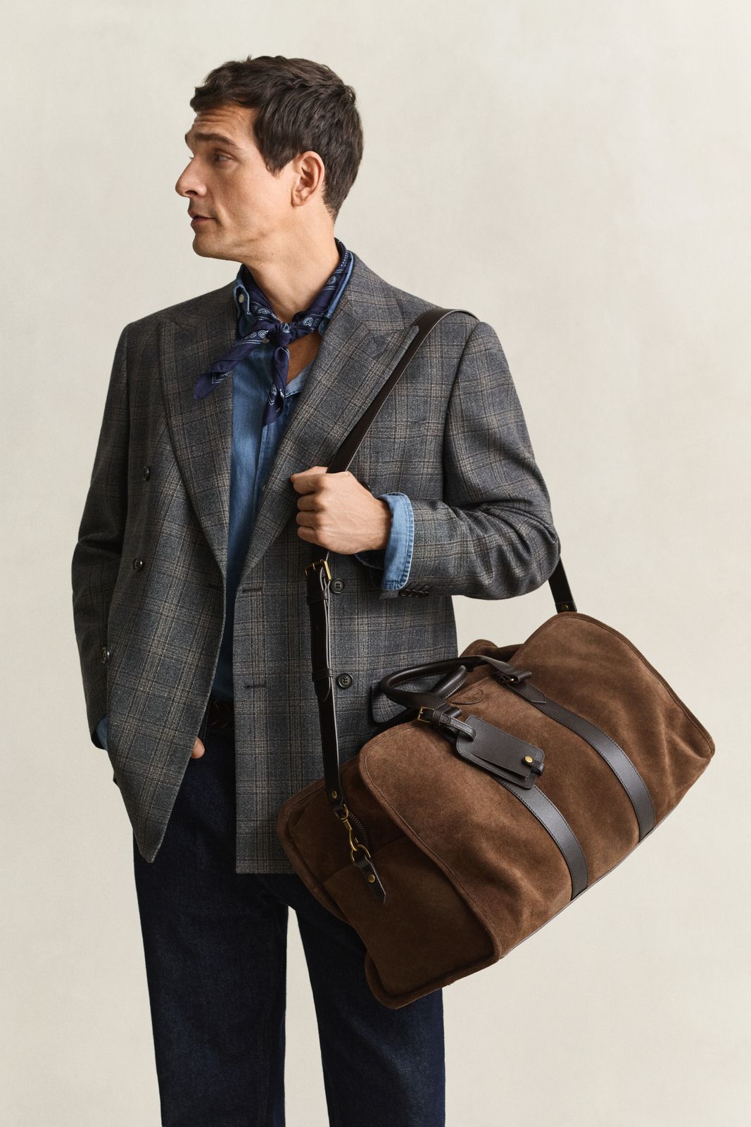 Suede Duffel Bag - SOIL BROWN