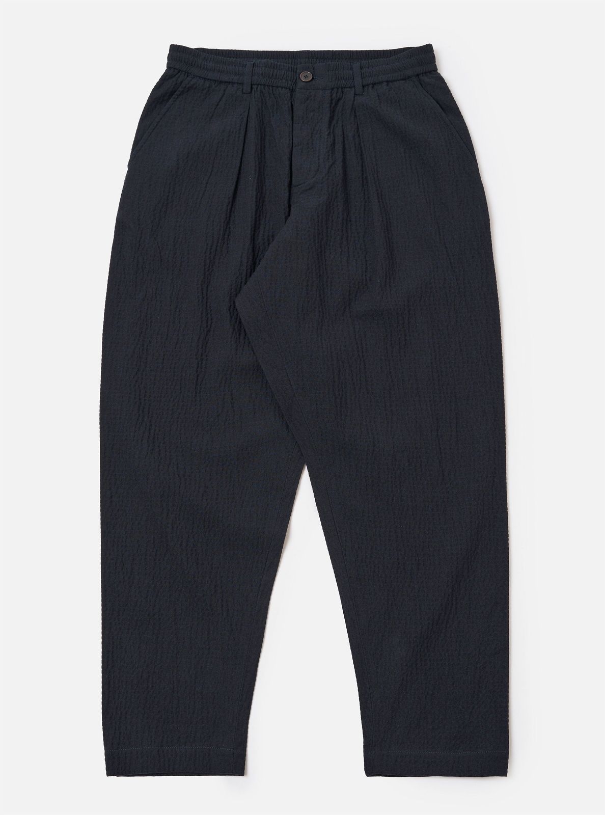 Dark Navy Ospina Cotton Pleated Track Pant