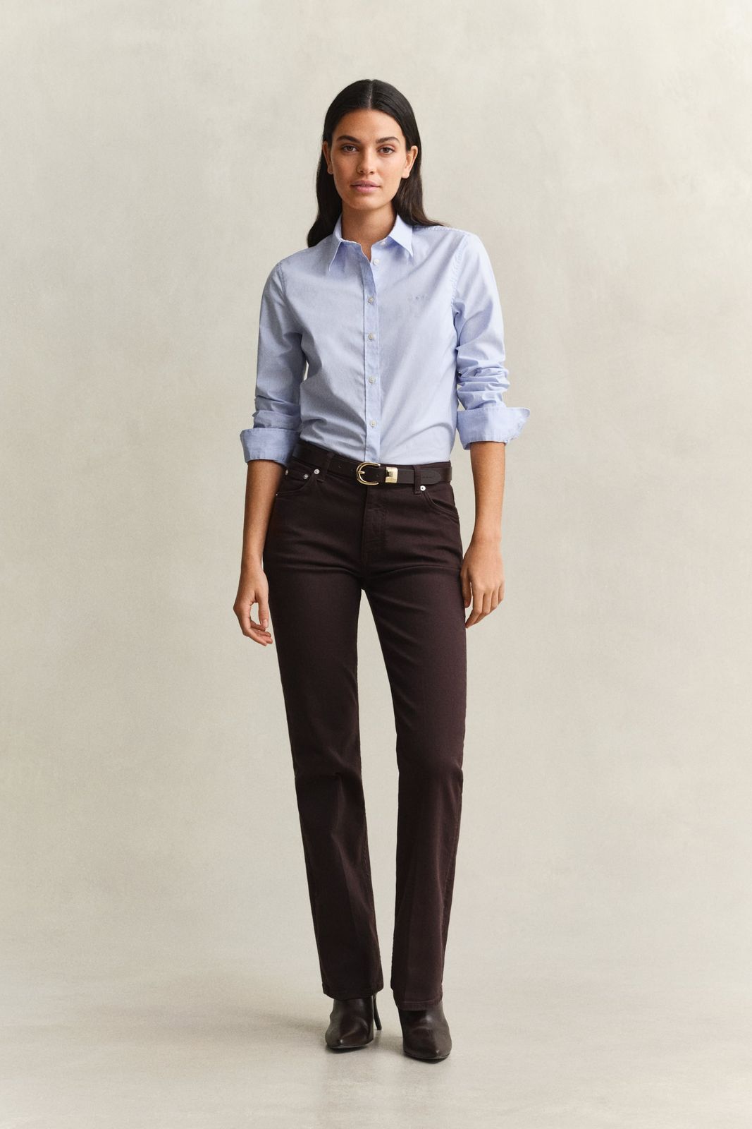 Slim Flared Color Jeans - DARKENED WINE