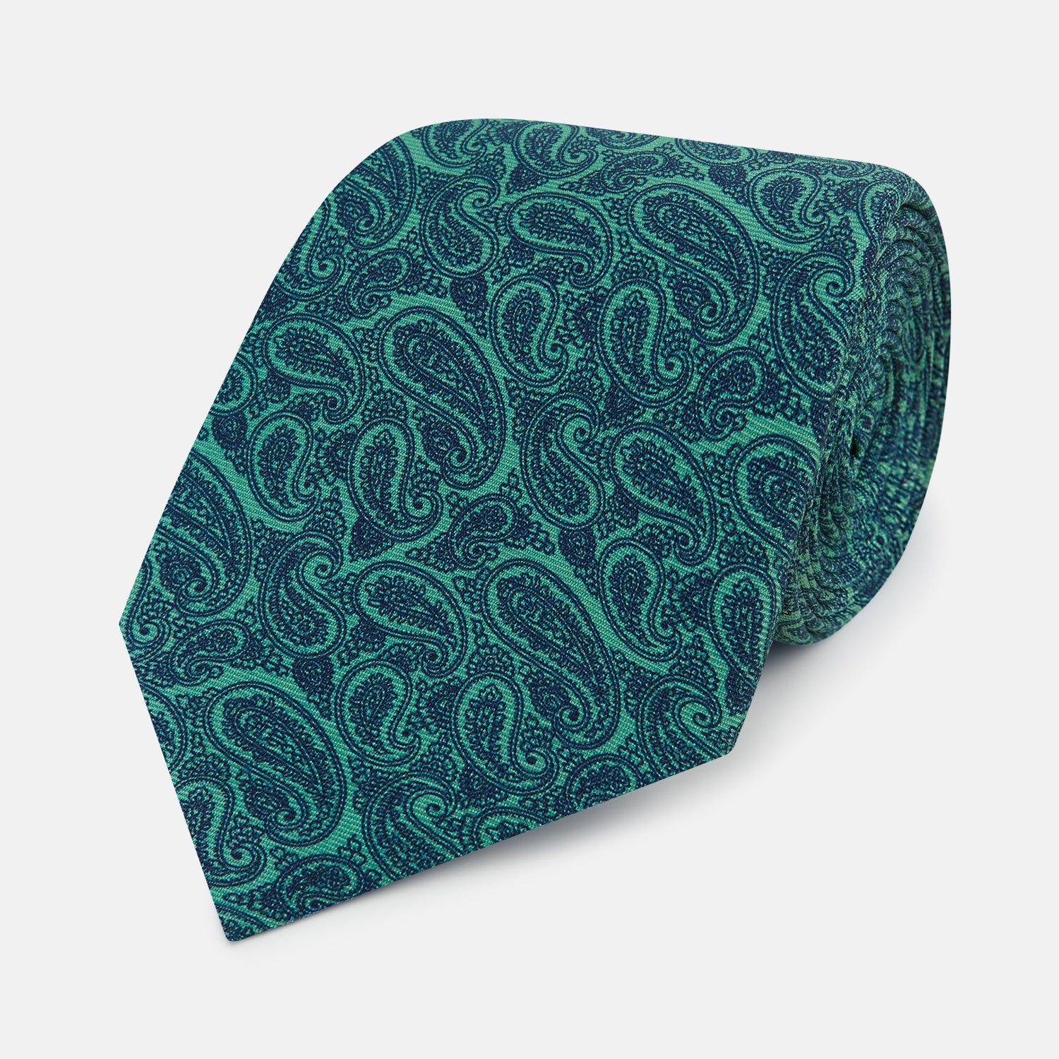 Kelly Green Paisley Silk Tie