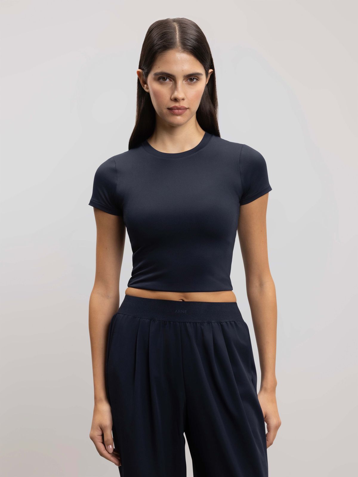 Womens Double Layered T-Shirt in Navy