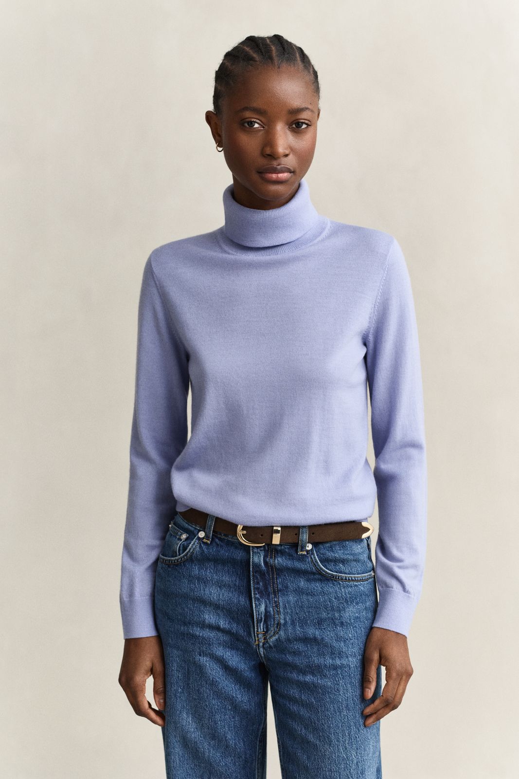 Extra Fine Merino Wool Turtleneck Sweater - DEEP BROWN